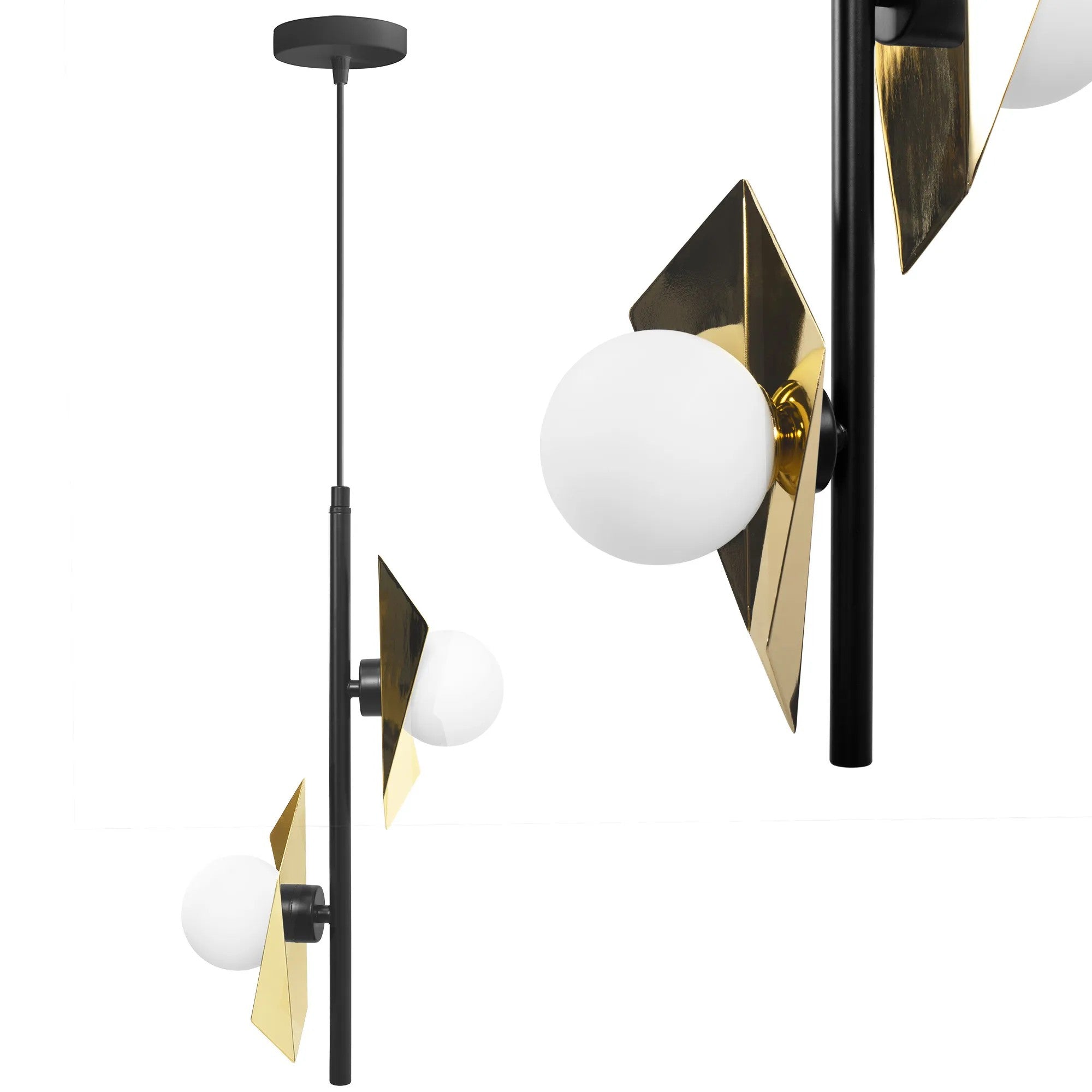 LAMPA SUFITOWA WISZĄCA APP1410-CP CZARNO/ZŁOTA 1