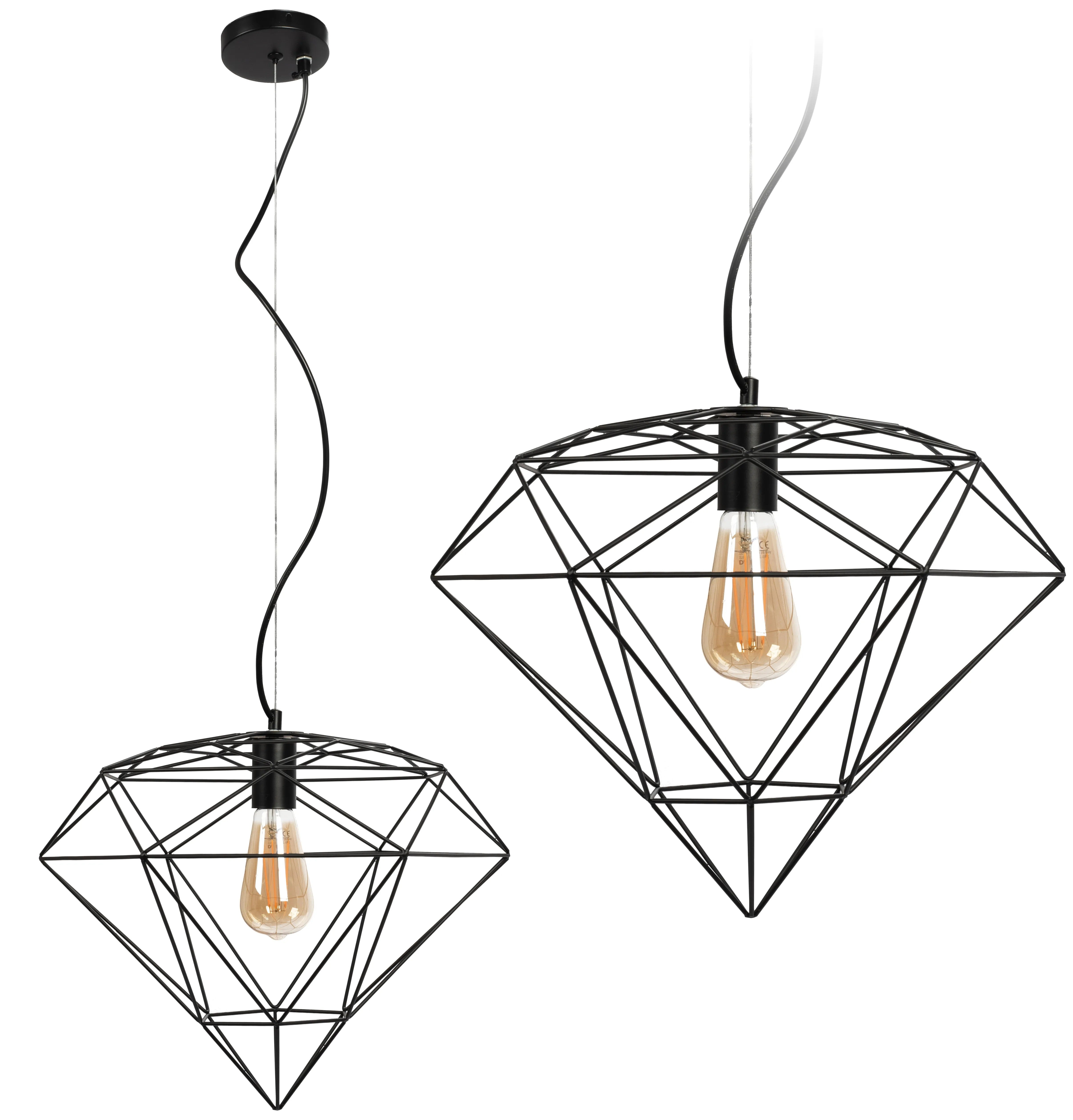 LAMPA WISZĄCA DIAMENT METAL LOFT APP563-1CP Czarna 1