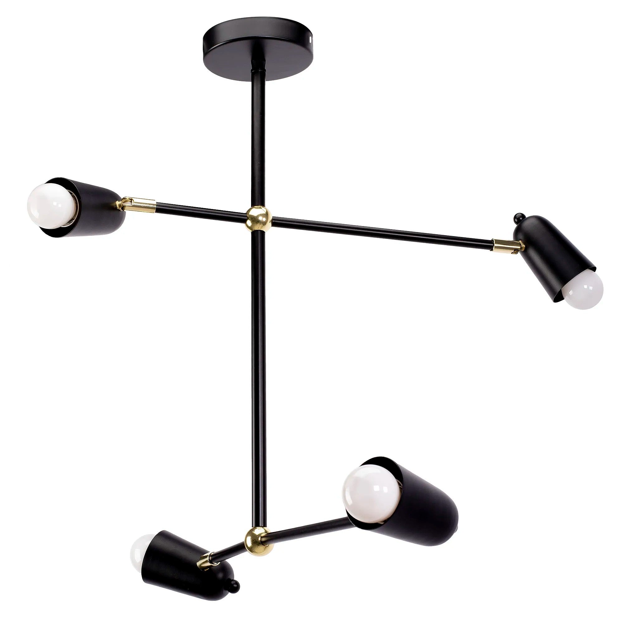Lampa Wisząca 4-ramienna APP1708-4CP CZARNA + ZŁOTO 1