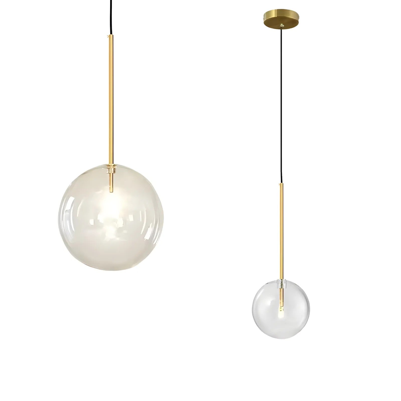 Lampa Sufitowa Wisząca Szklana Kula ZŁOTA 20cm APP1683-1CP 1