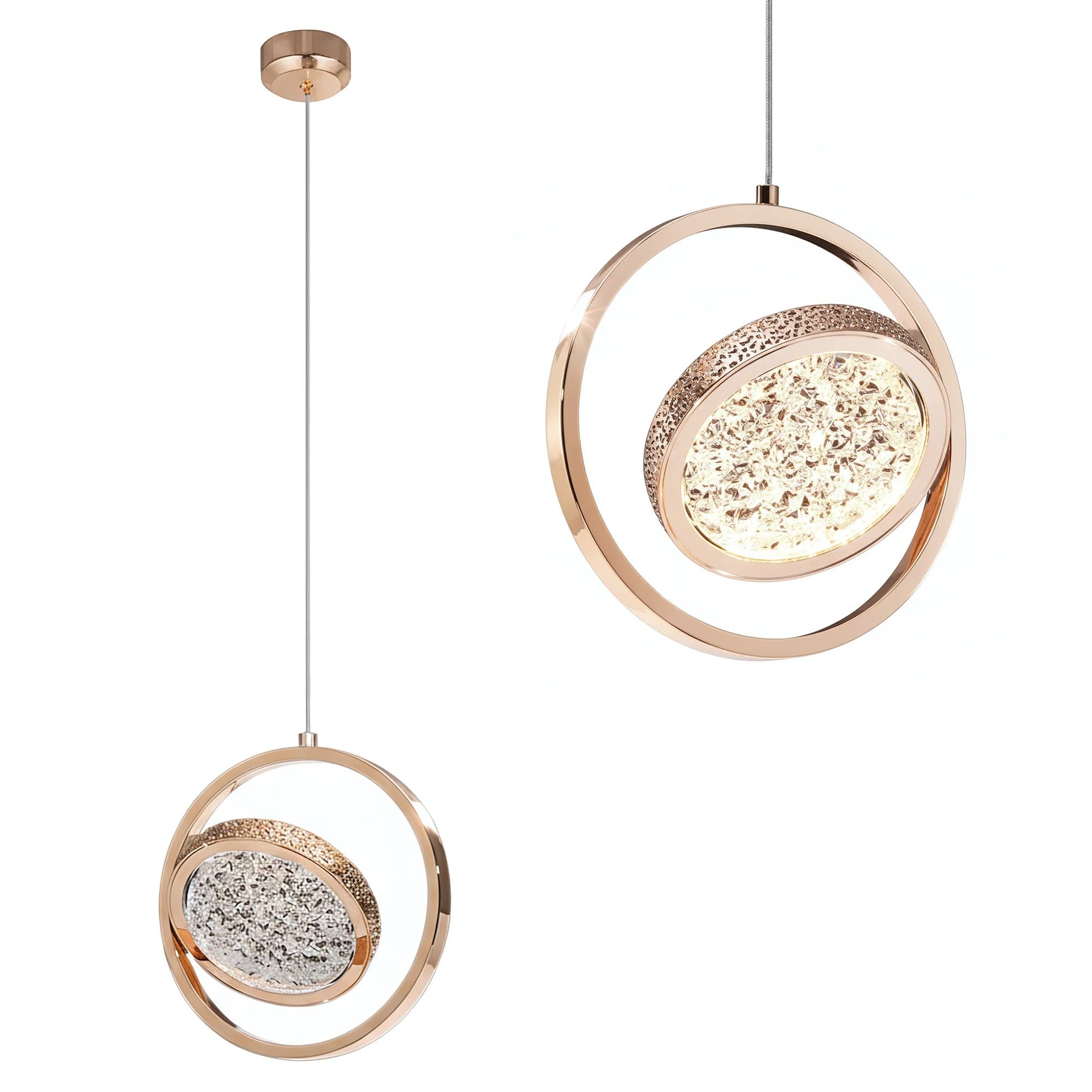 LAMPA WISZĄCA LED LHJ106-1CP JASNE RÓŻOWE ZŁOTO 1