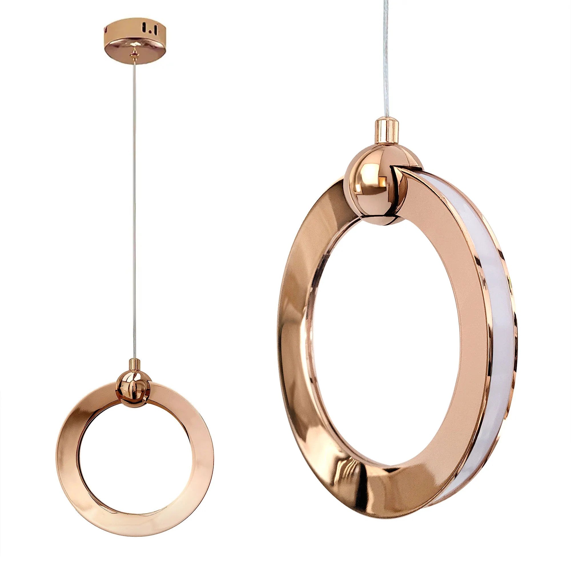 LAMPA SUFITOWA WISZĄCA LED LHJ101-1CP ZŁOTA 1