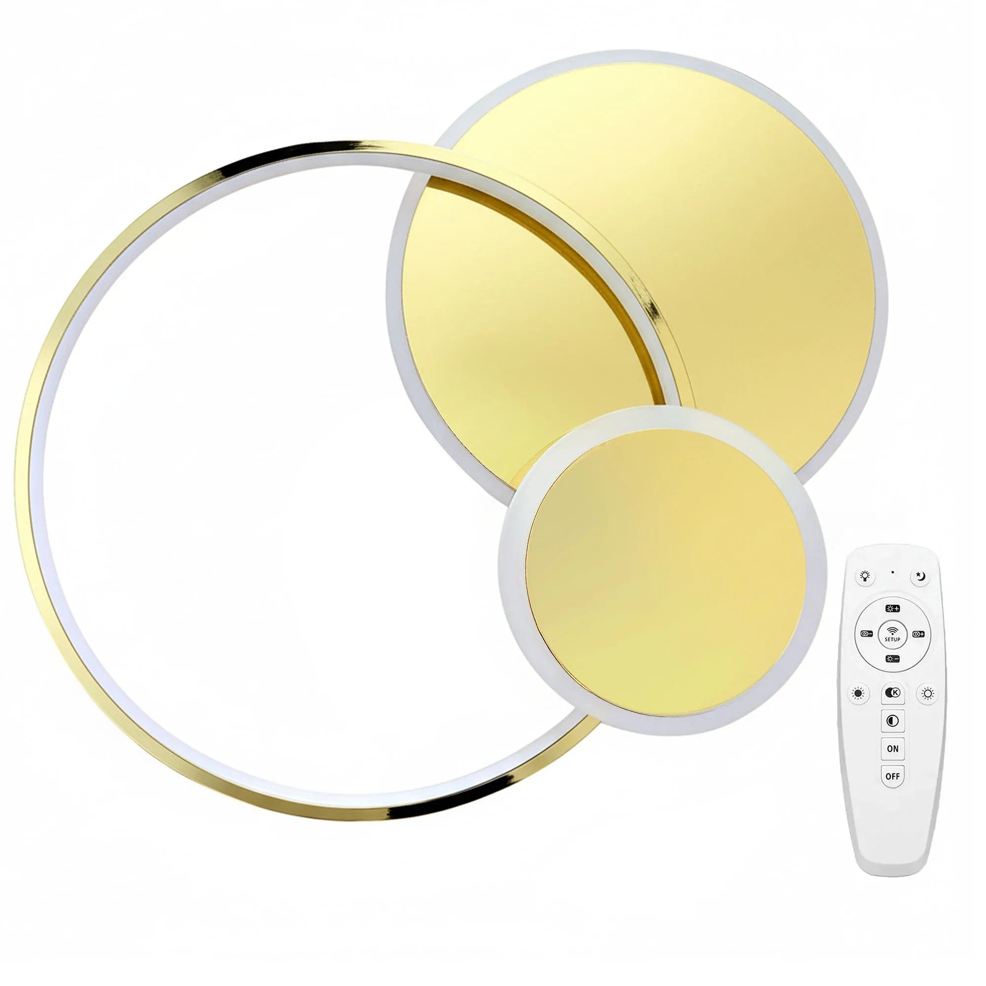 Lampa Sufitowa APP1710-C Plafon LED Złota + Pilot 1