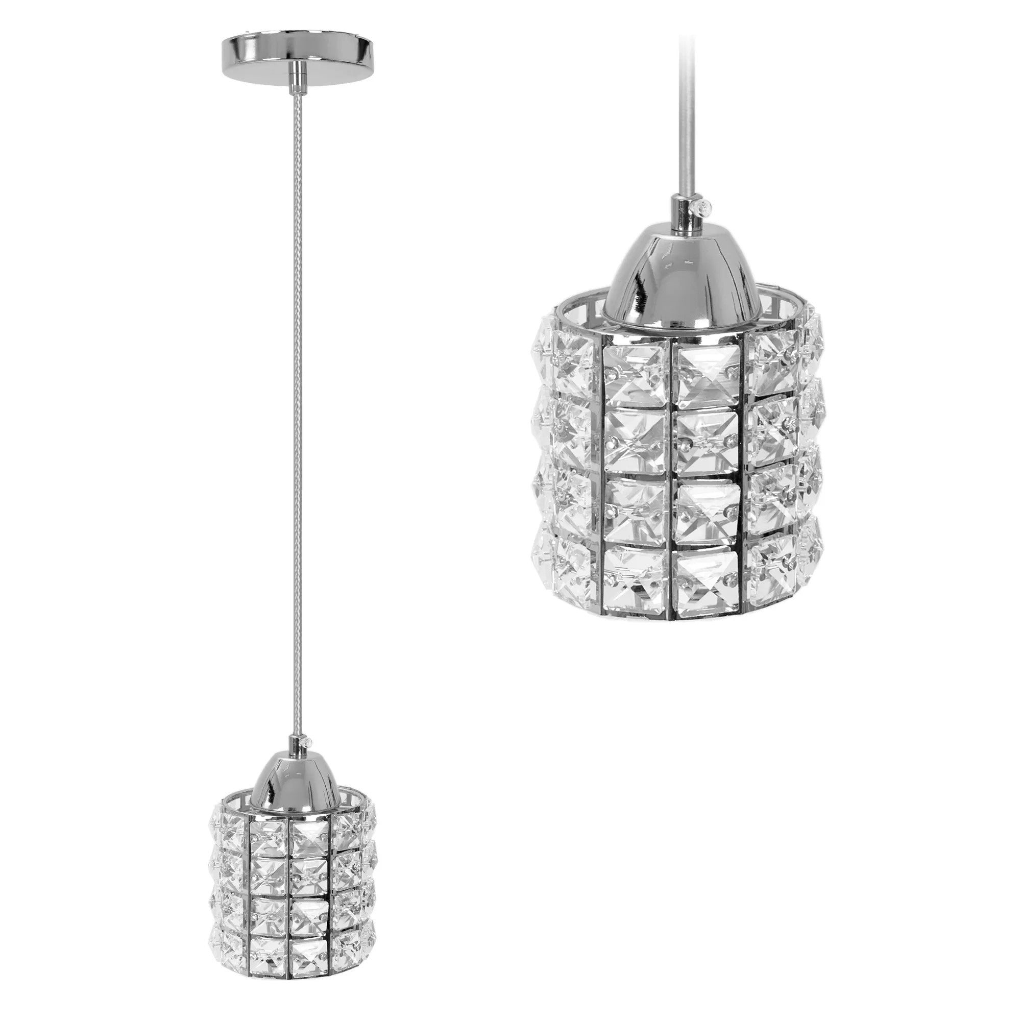 Lampa Sufitowa Kryształ APP727-1CP Srebrna 1
