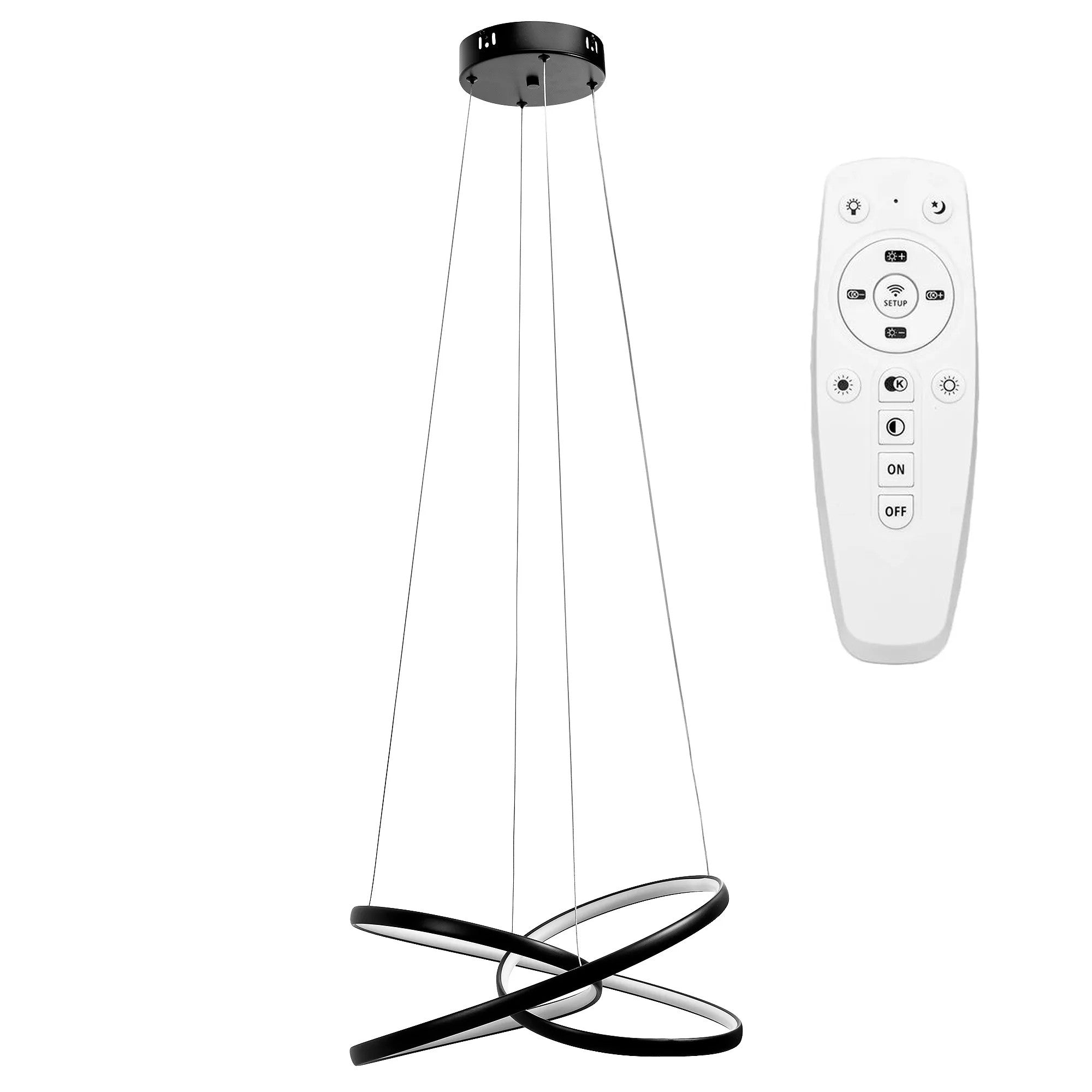 LAMPA SUFITOWA WISZĄCA LED G006-CP Czarna + PILOT 1