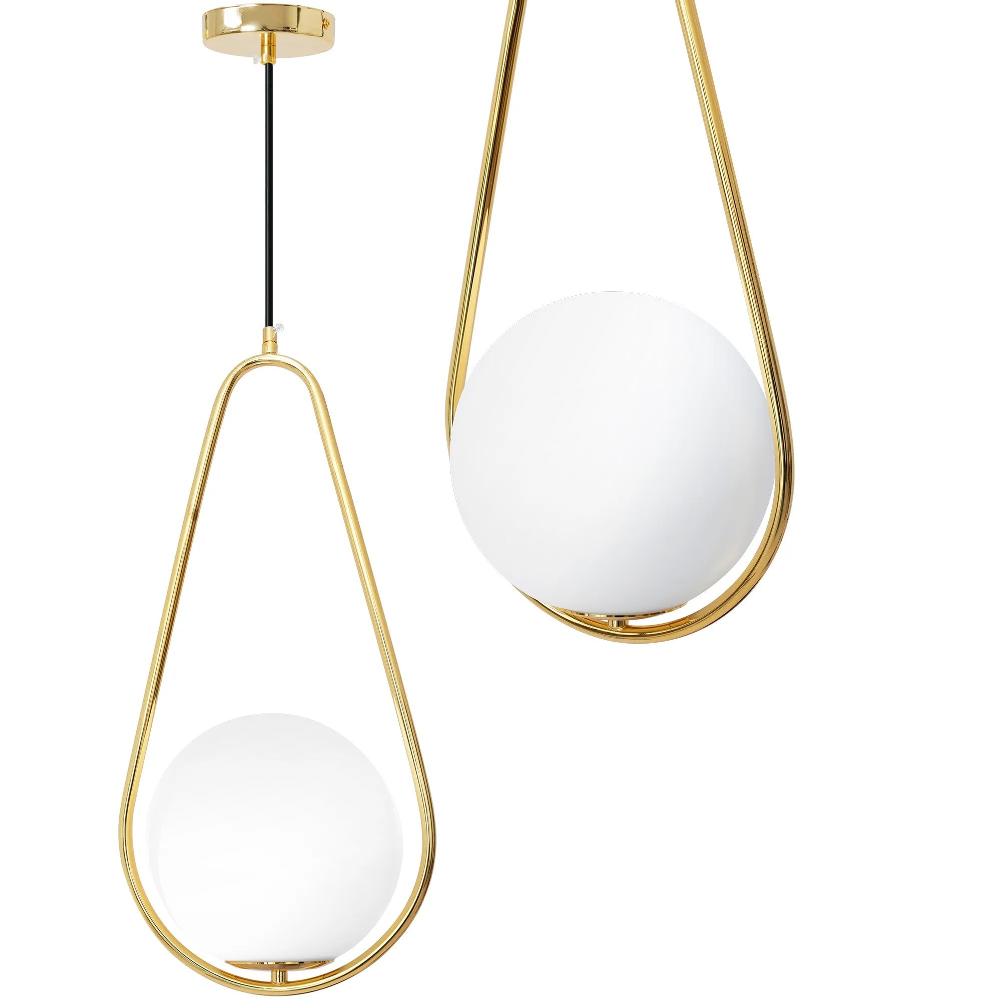 Lampa Sufitowa Wisząca Szklana Kula APP472-1CP Biała 1