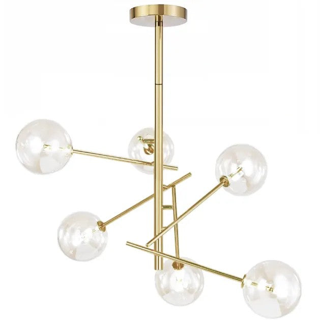 Lampa Wisząca Szklane Kule 6 Szt APP919-6CP Złota 1