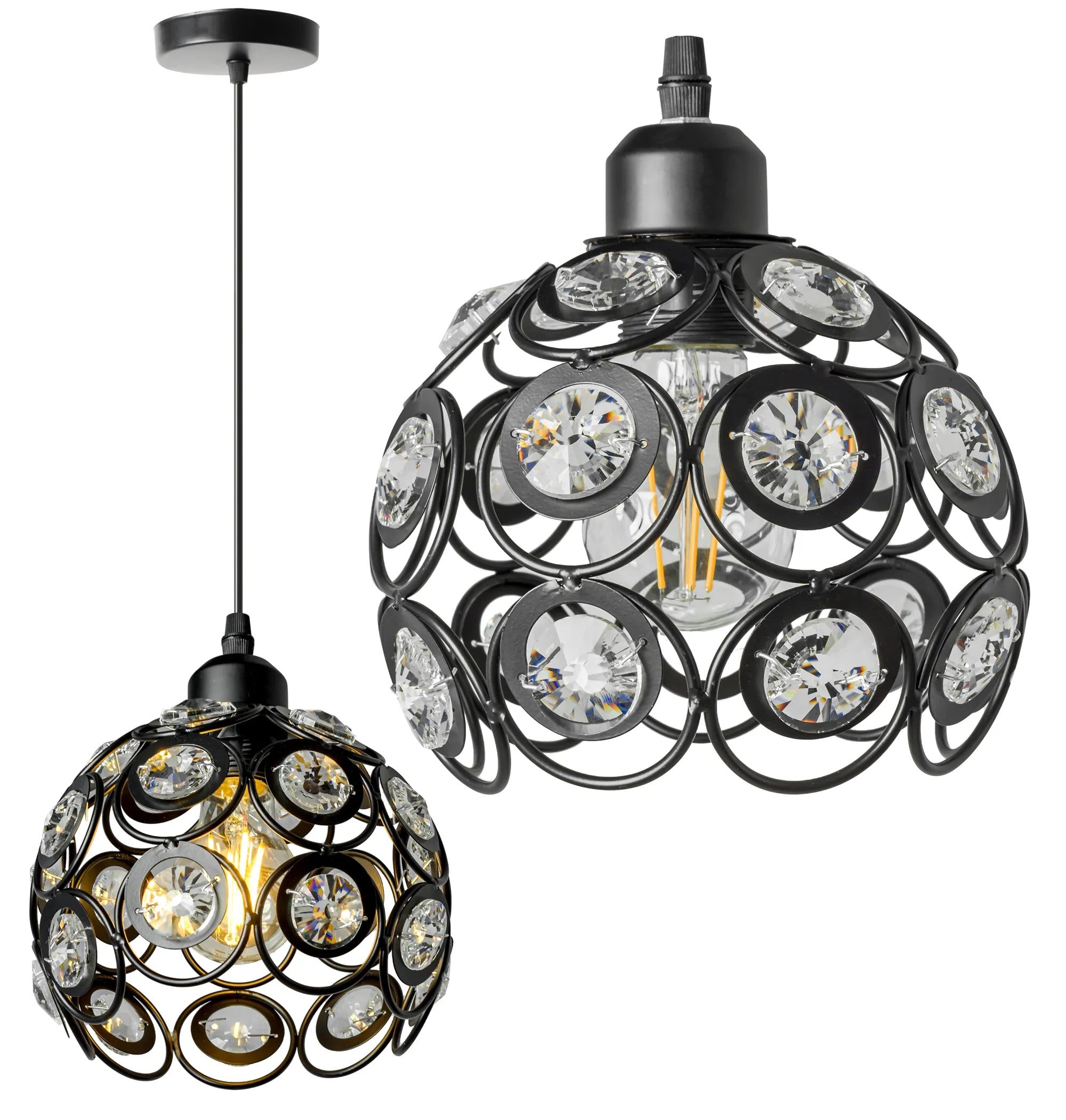 LAMPA WISZĄCA SUFITOWA KRYSZTAŁOWA APP206-1C Czarna 1