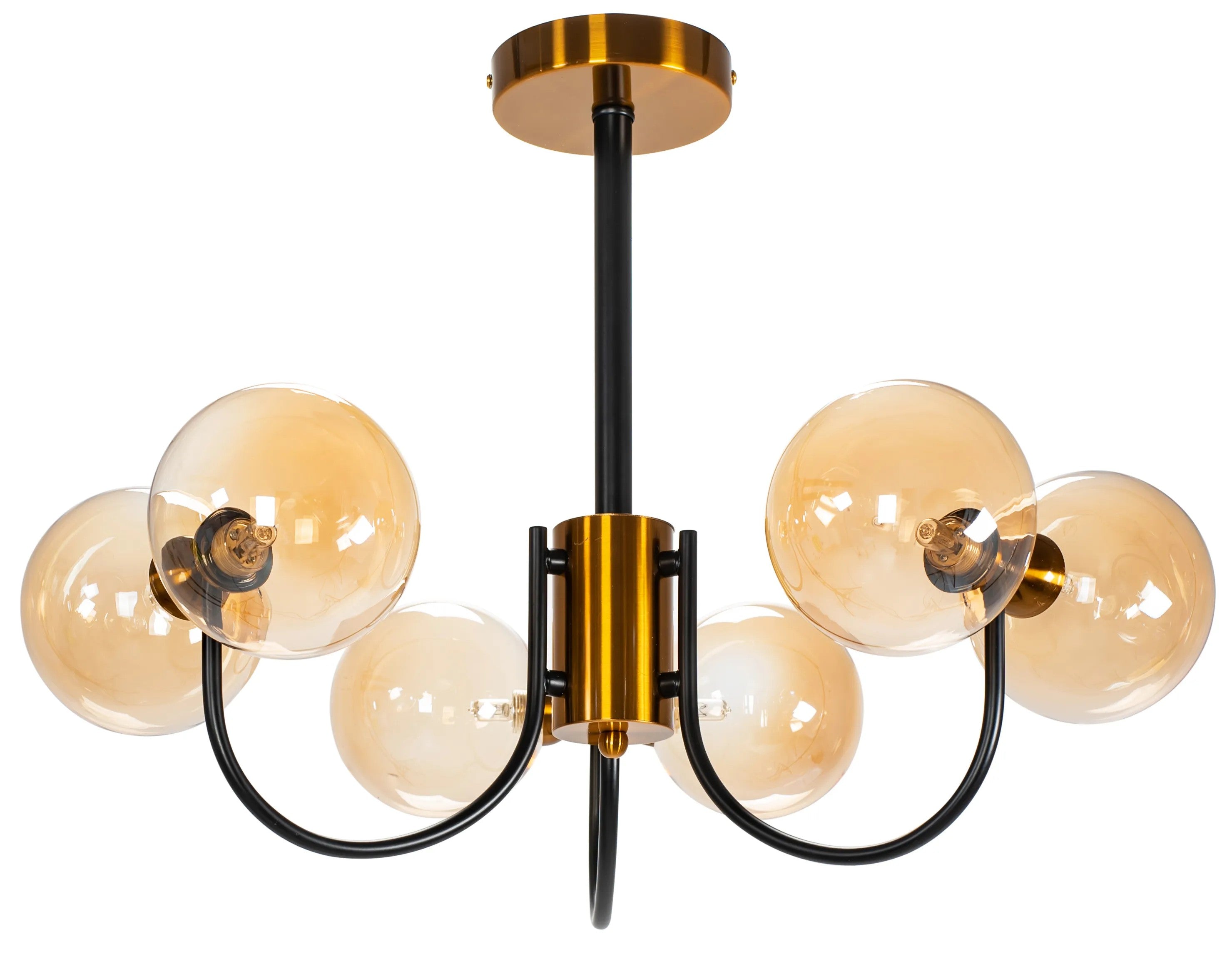 Lampa Sufitowa Wisząca Szklana APP1120-6CP Złota 1