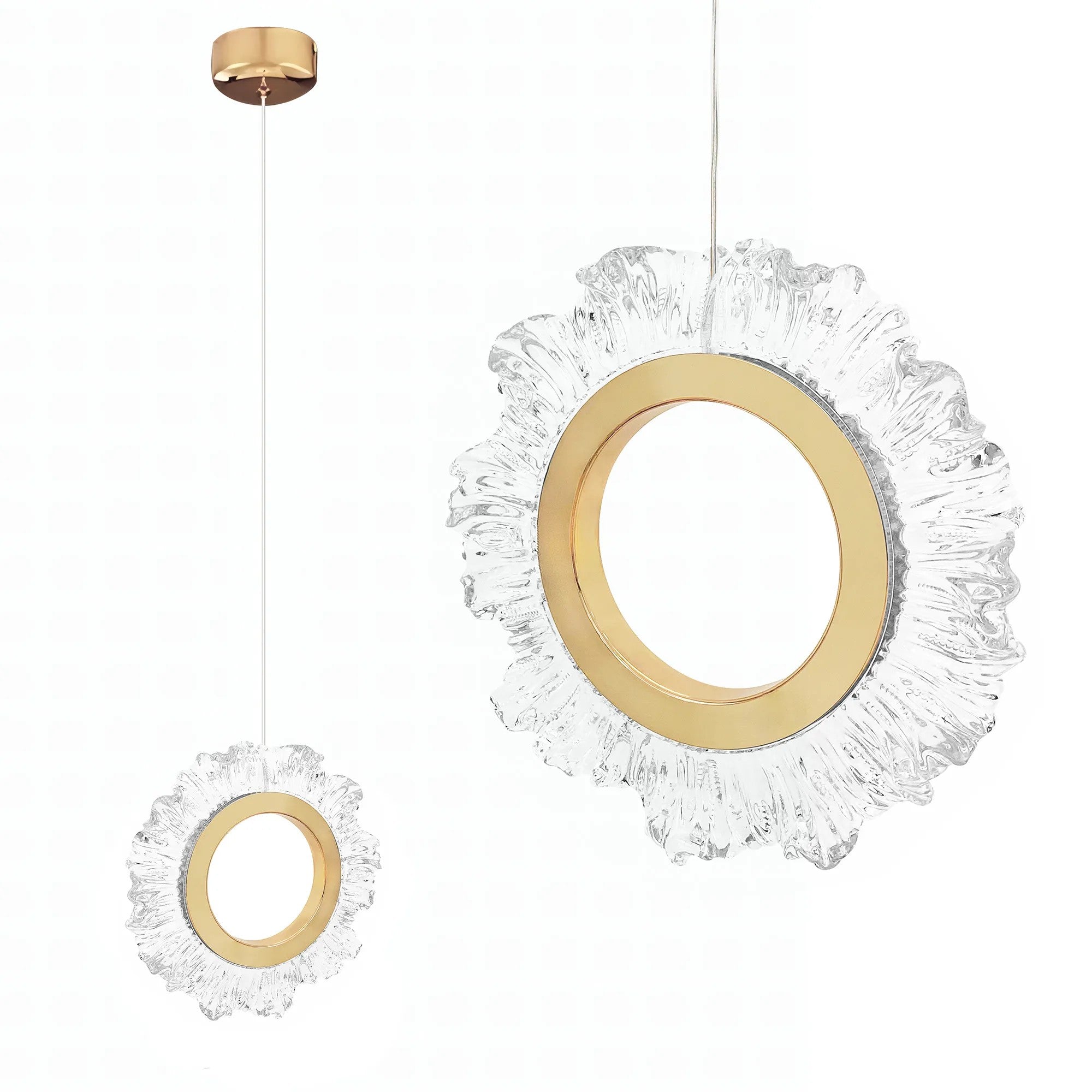 LAMPA SUFITOWA WISZĄCA LED LHJ102-1CP ZŁOTA 1