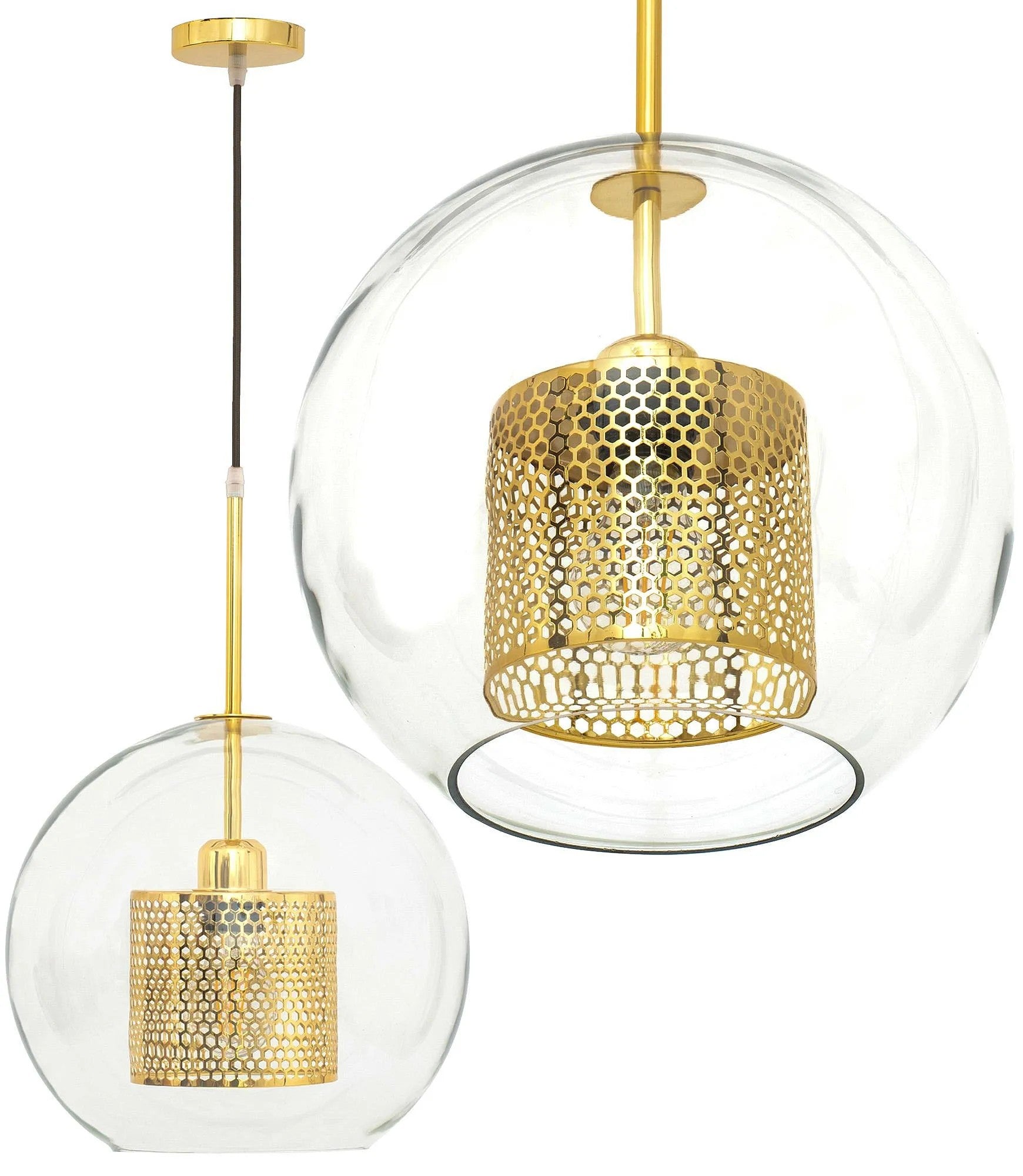 Lampa Wisząca Szklana Loft APP556-1CP 30cm Złota 1
