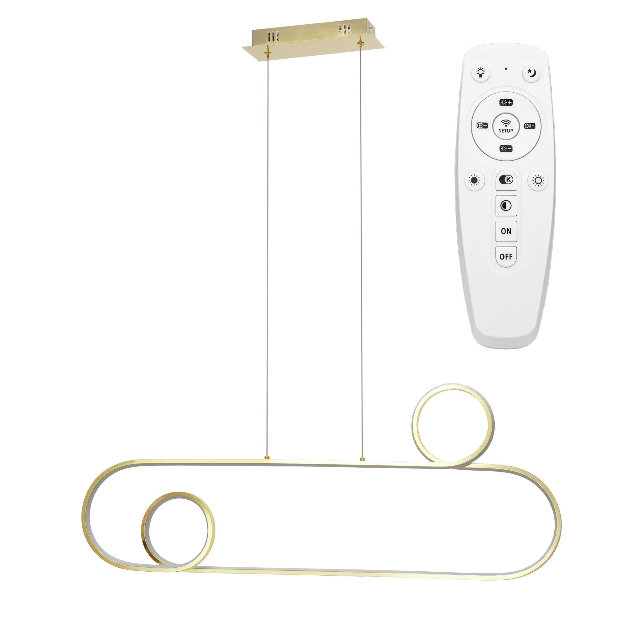 Lampa Sufitowa Wisząca LED APP809-CP Złota + Pilot 1