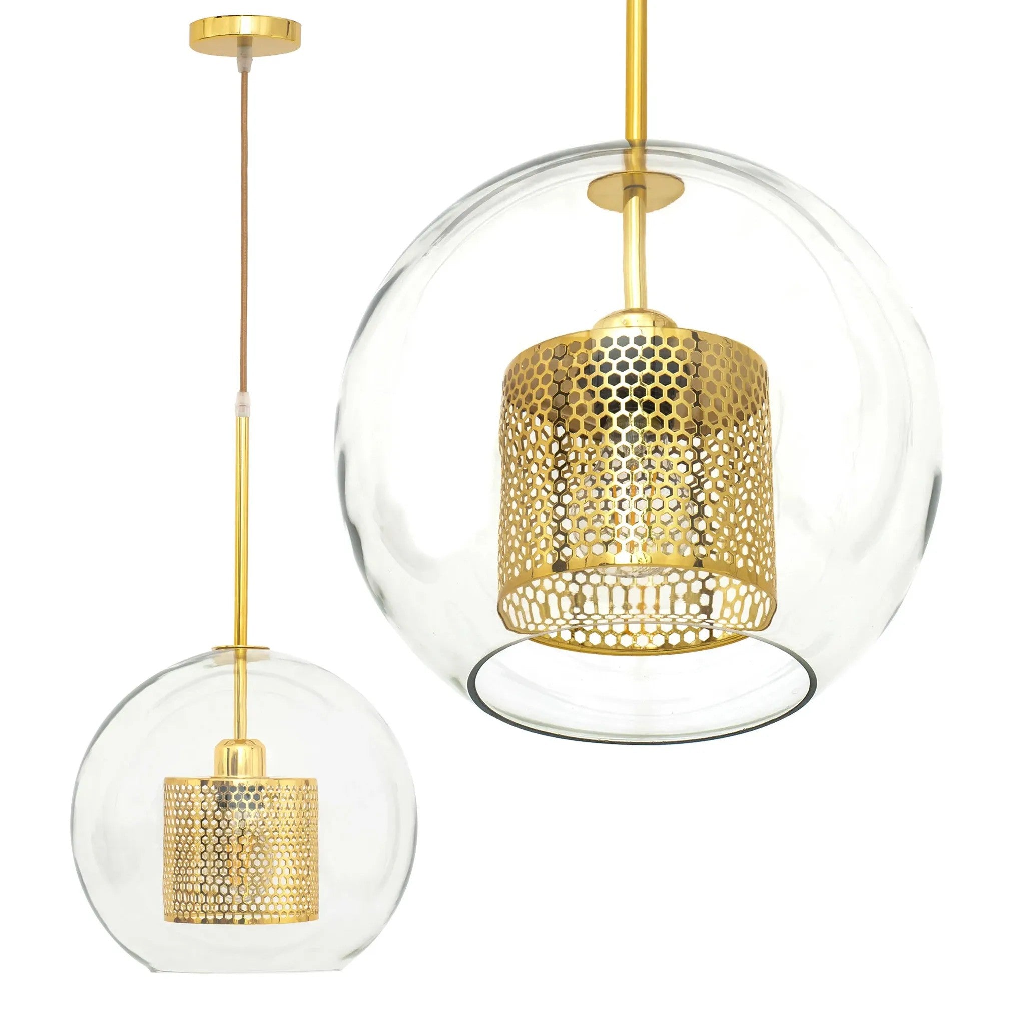 Lampa Wisząca Szklana Loft APP555-1CP 25cm ZŁOTA 1