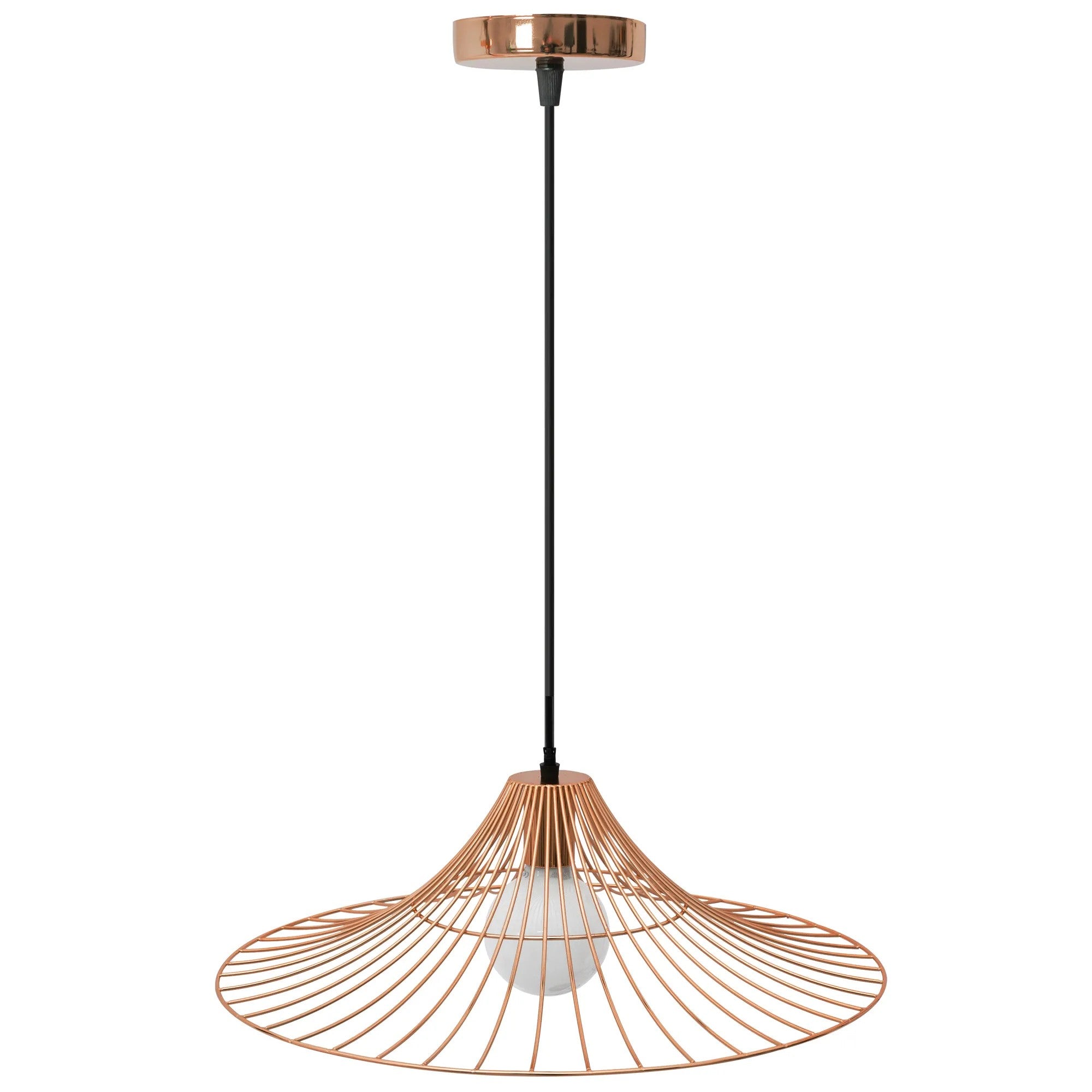 Lampa Sufitowa Wisząca Płaska Okrągła Loft APP483-1CP Różowe Złoto 1