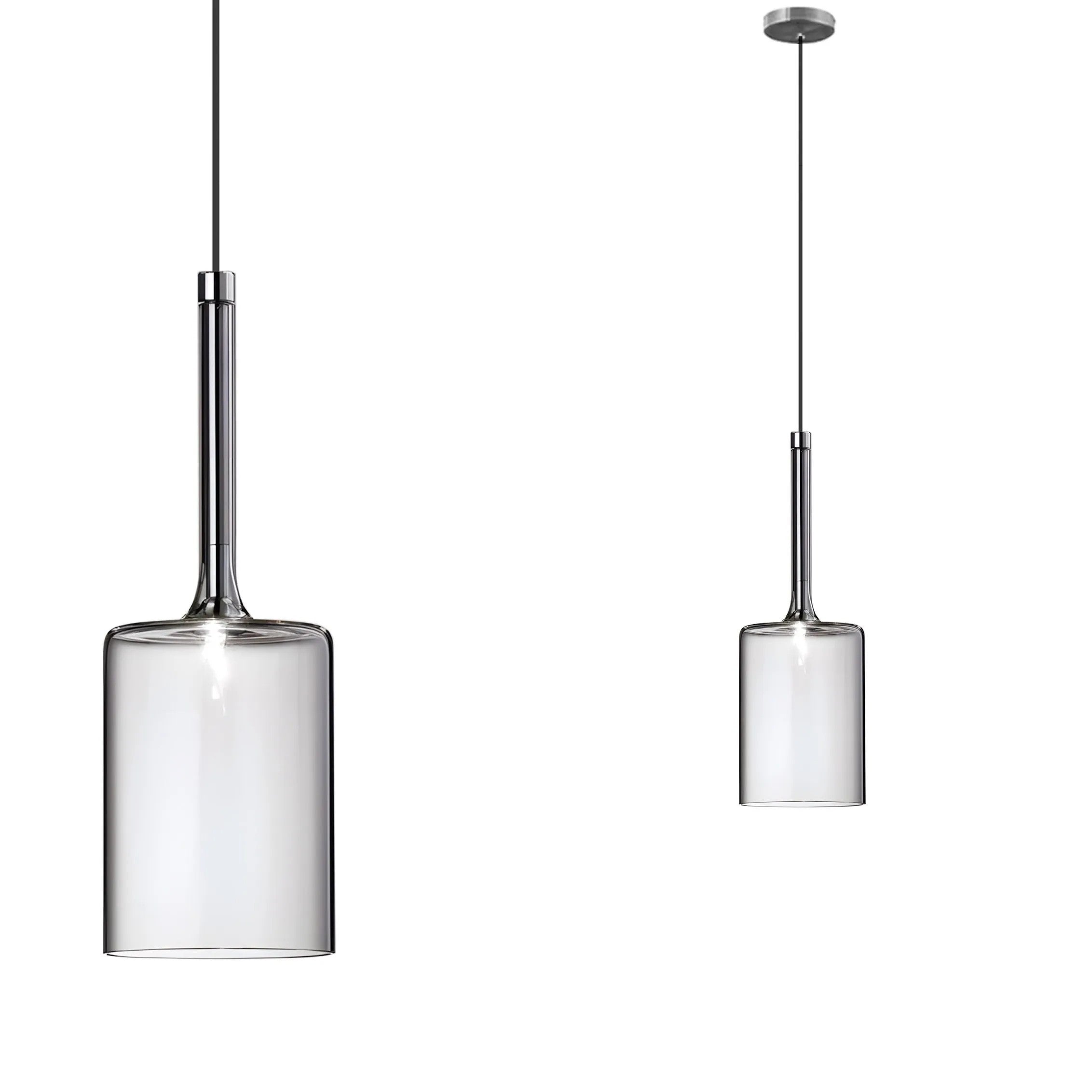 Lampa Sufitowa Wisząca Szklany Klosz APP1703-1CP GREY C 1