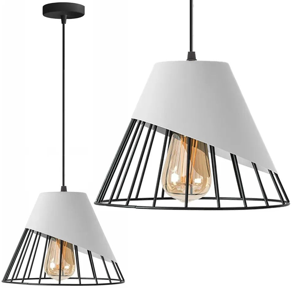 LAMPA SUFITOWA WISZĄCA KLOSZ METAL APP228-1CP BIAŁA 1