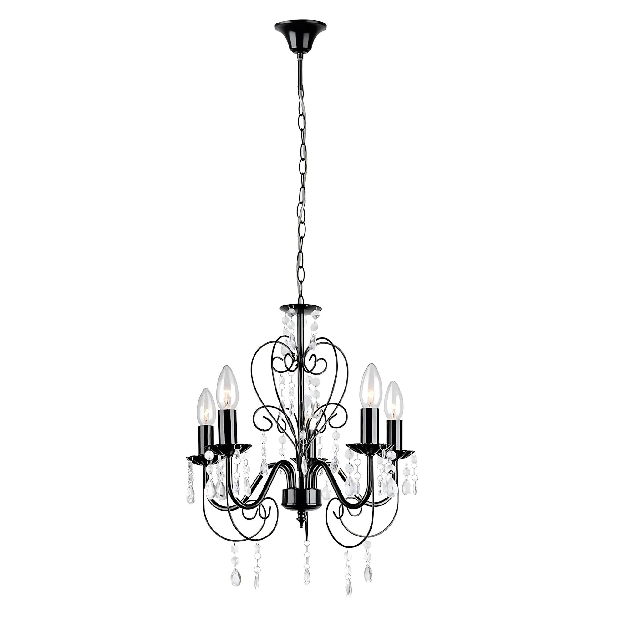 LAMPA SUFITOWA WISZĄCA EBT010-5CP CZARNA 1