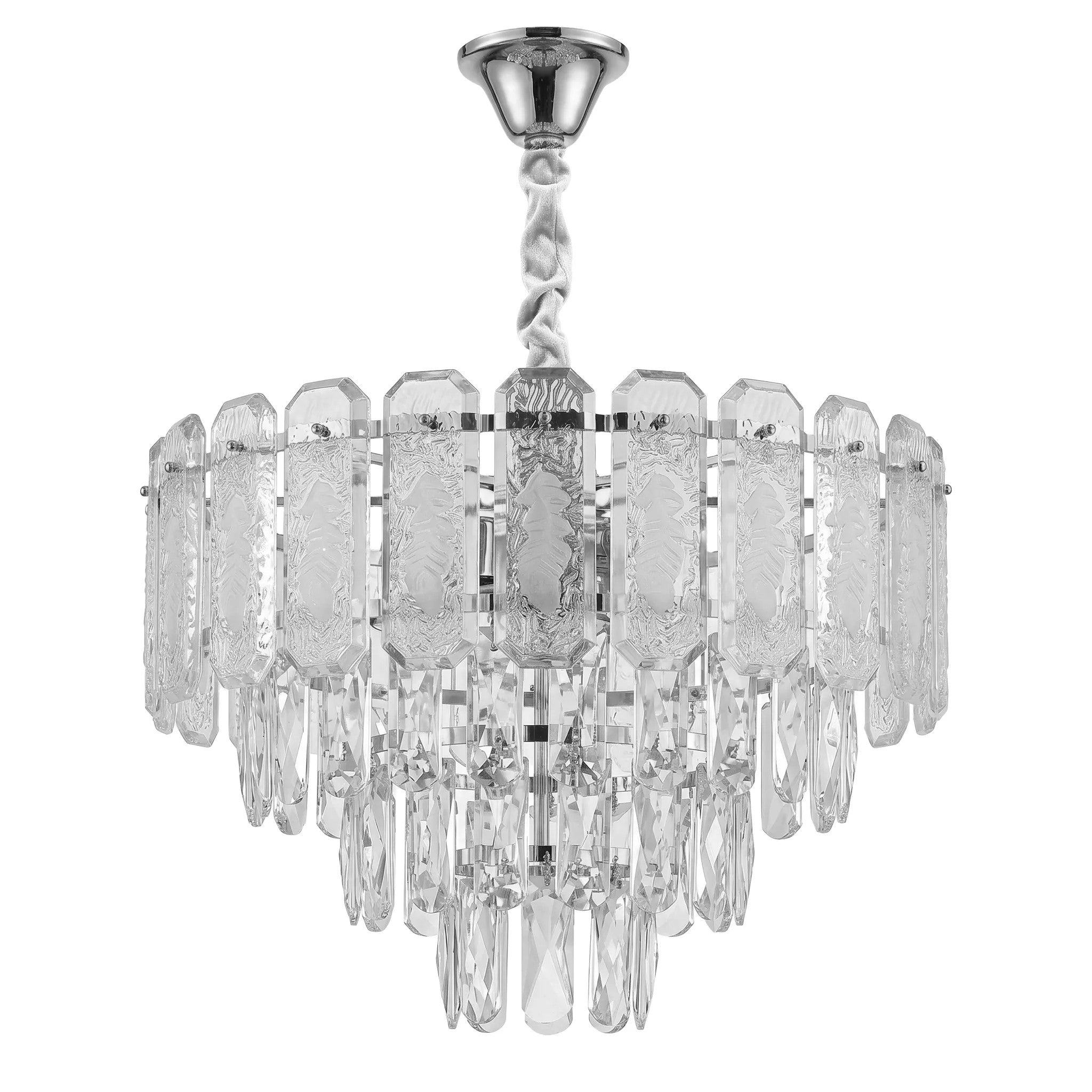 Lampa Wisząca Z Kryształami SWE087-CP 40cm Chrom 1