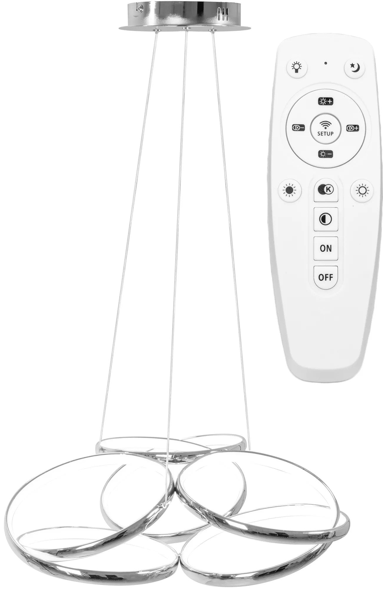 Lampa Sufitowa Nowoczesna LED + PILOT APP795-CP Flat Chrom 1