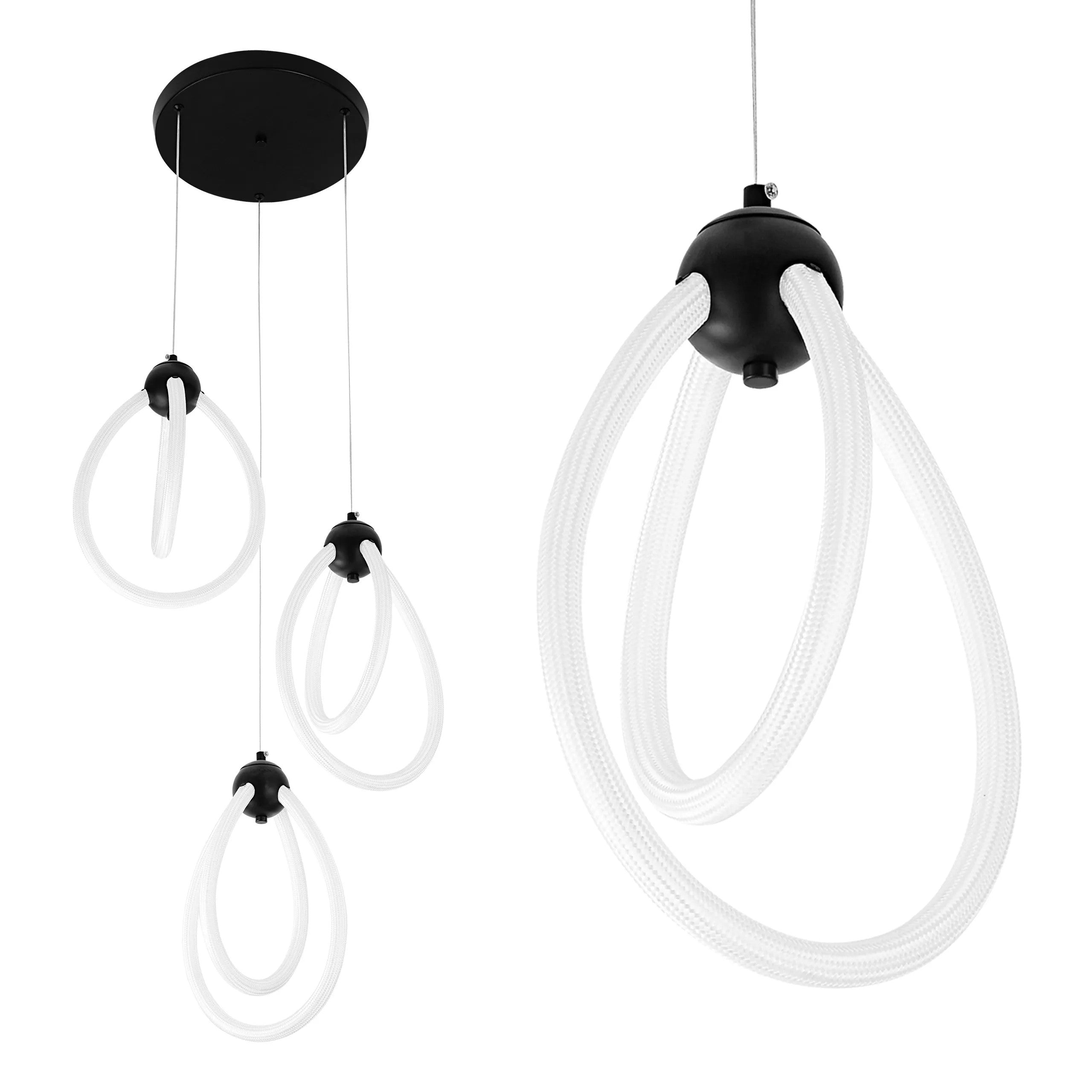LAMPA WISZĄCA LED G022-3CPR CZARNA 1