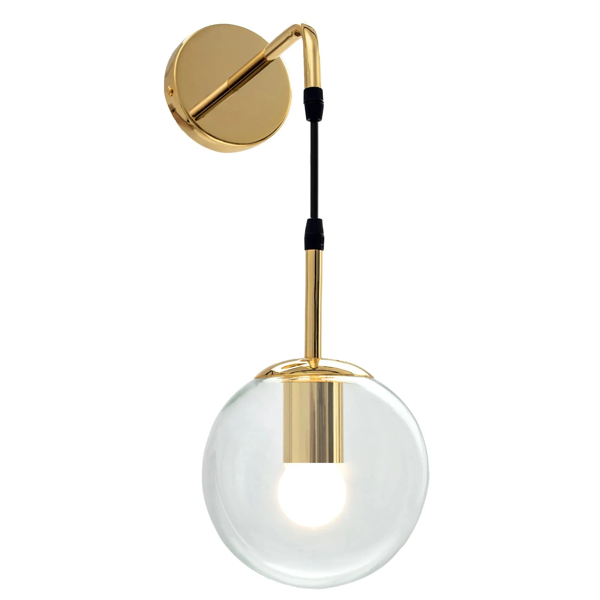 Lampa Ścienna Kinkiet Szklany APP685-1W Złota 1