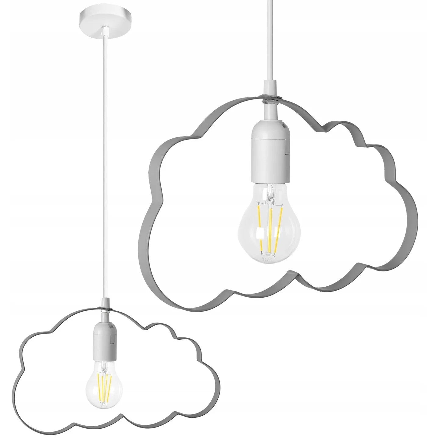 LAMPA WISZĄCA CHMURKA SZARA 1