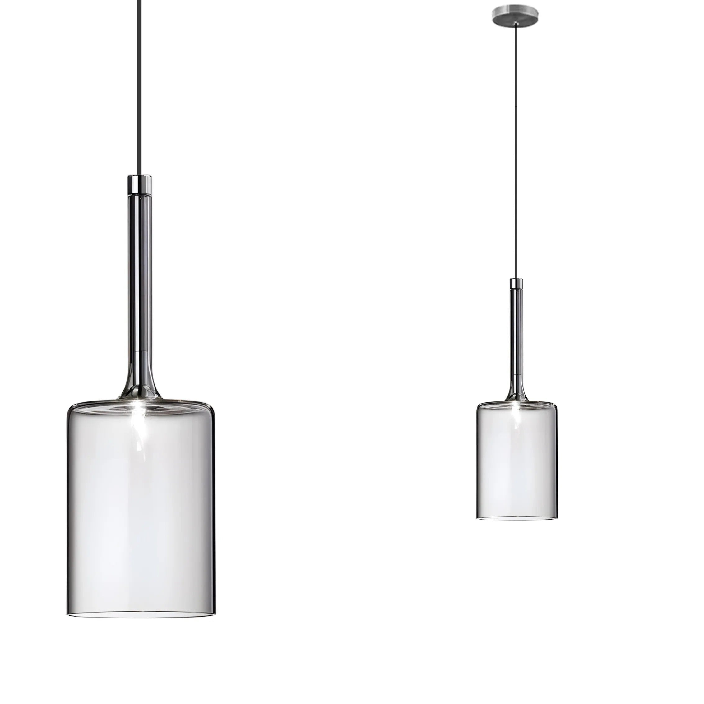 Lampa Sufitowa Wisząca Szklany Klosz APP1702-1CP GREY B 1