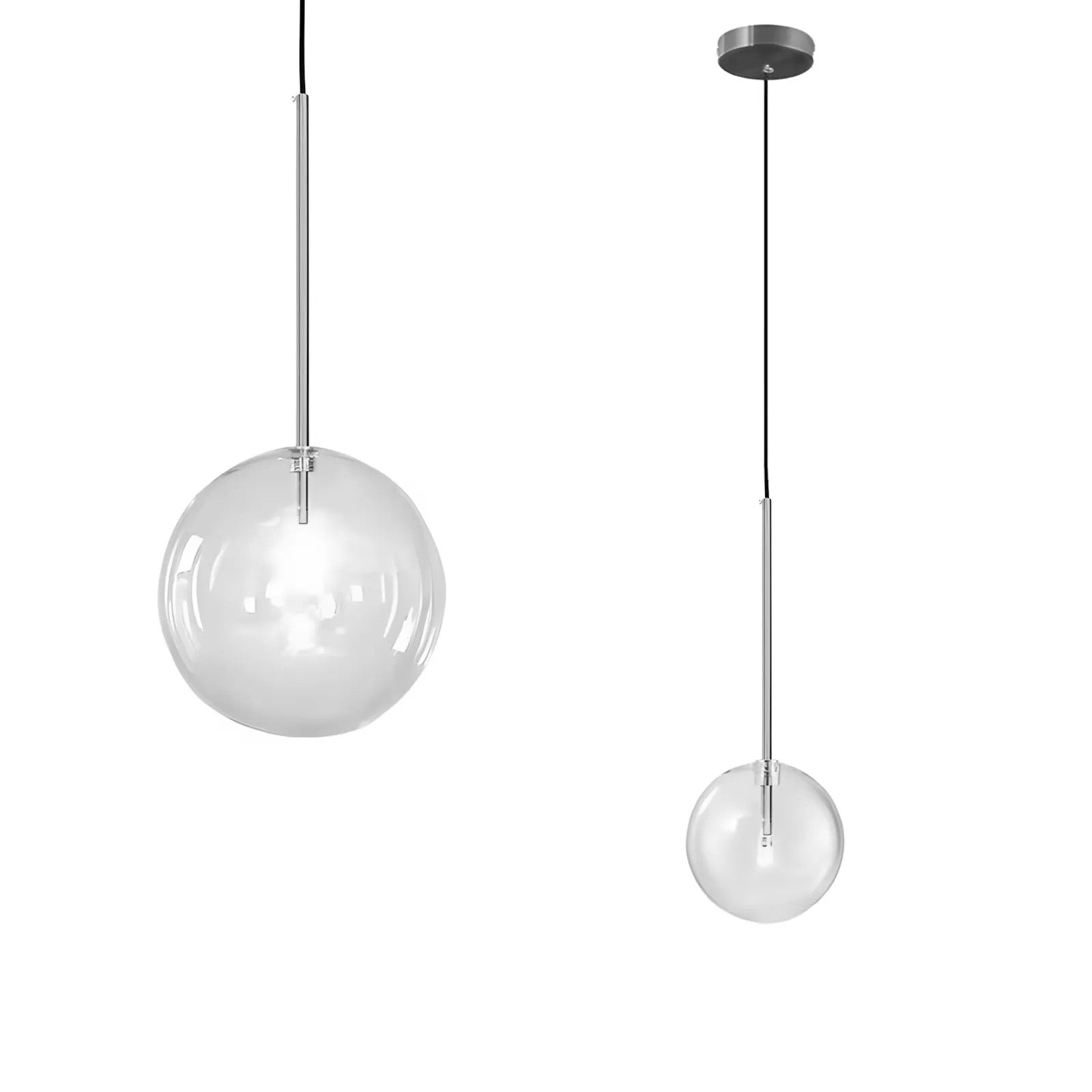 Lampa Sufitowa Wisząca Szklana Kula CZARNY CHROM 20cm APP1685-1CP 1