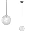 Lampa Sufitowa Wisząca Szklana Kula CZARNY CHROM 20cm APP1685-1CP 1