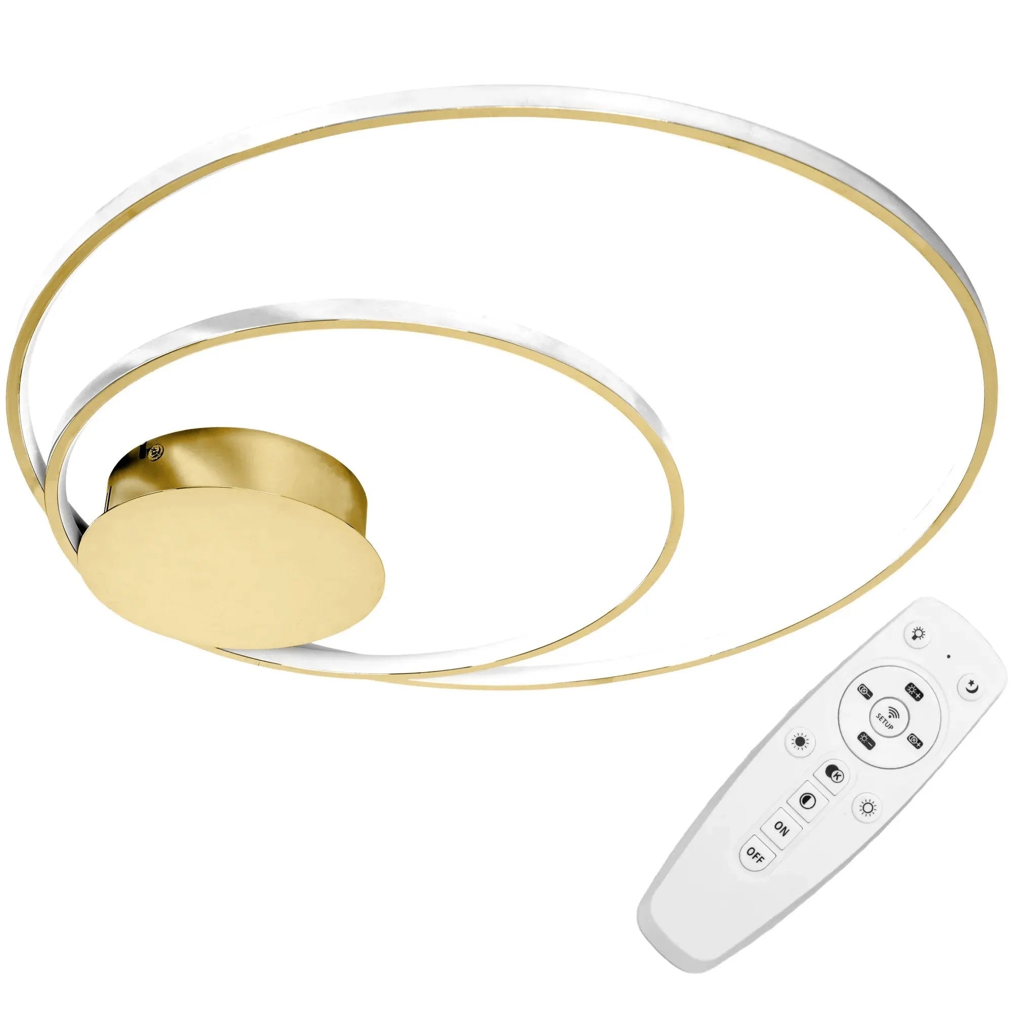 LAMPA SUFITOWA Z PILOTEM PLAFON LED APP803-C Złota 1