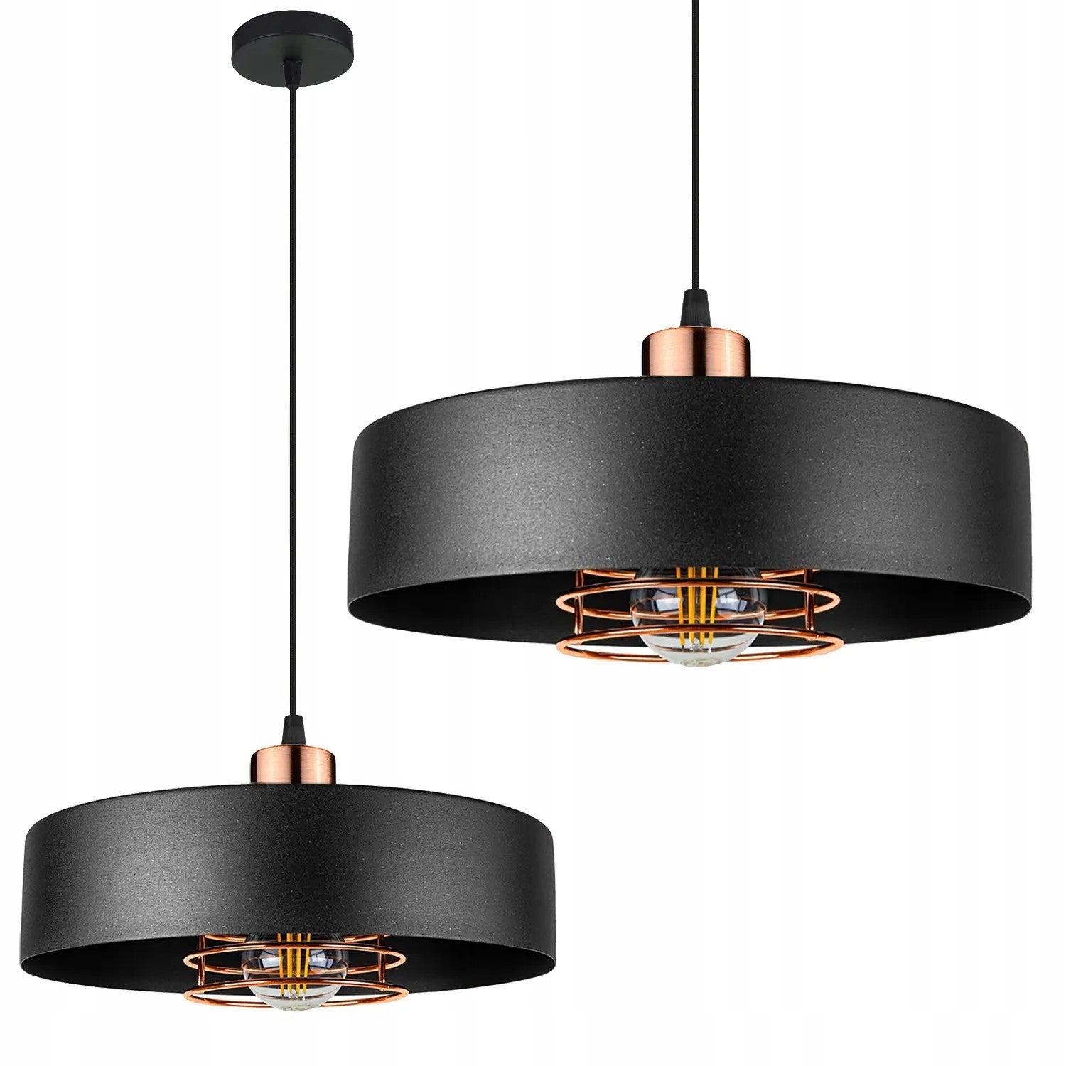 Lampa Wisząca APP1246-1CP Czarny-Różowe Złoto 1