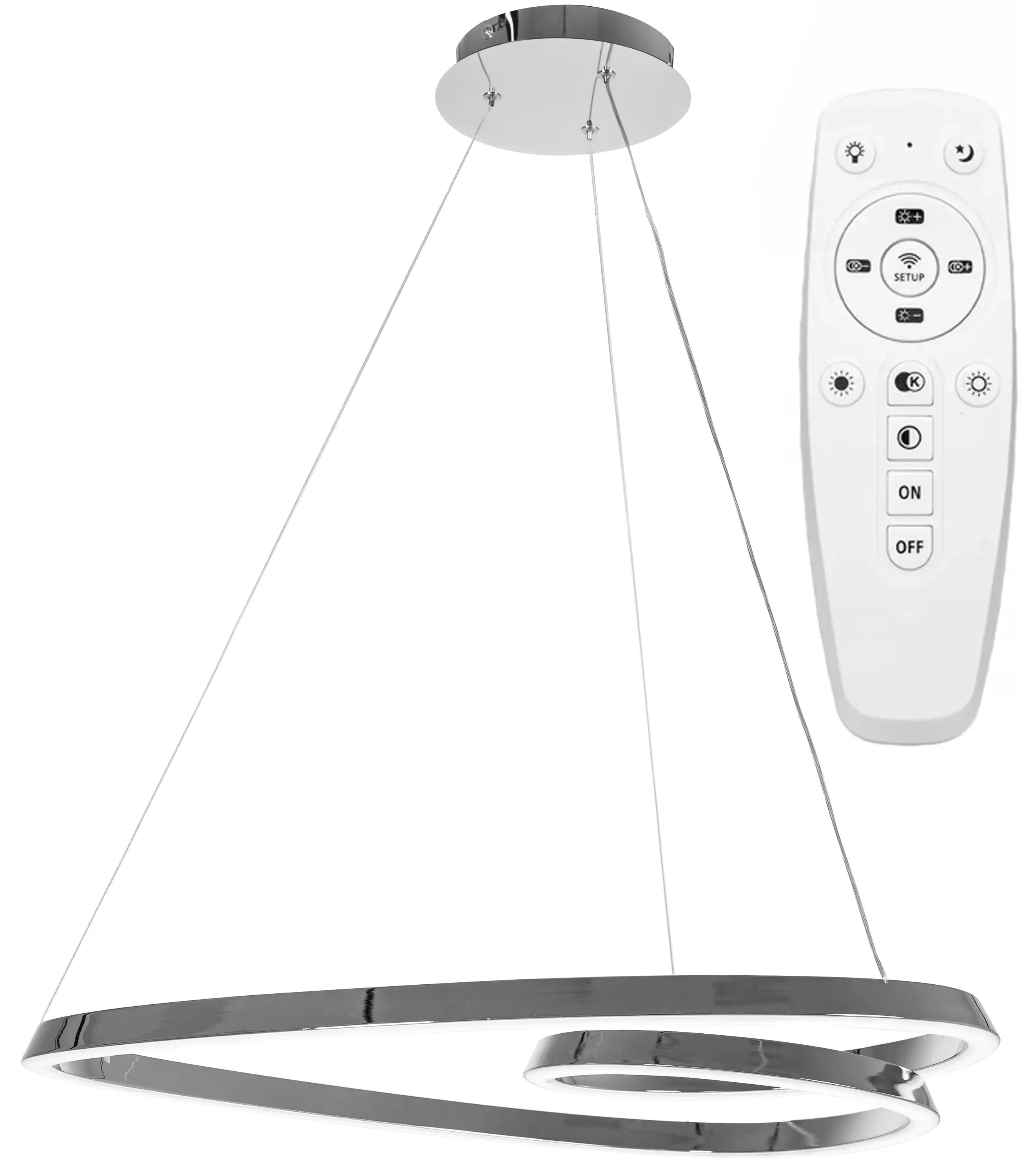 Lampa Sufitowa Wisząca Loop LED + Pilot APP798-cp Chrom 1