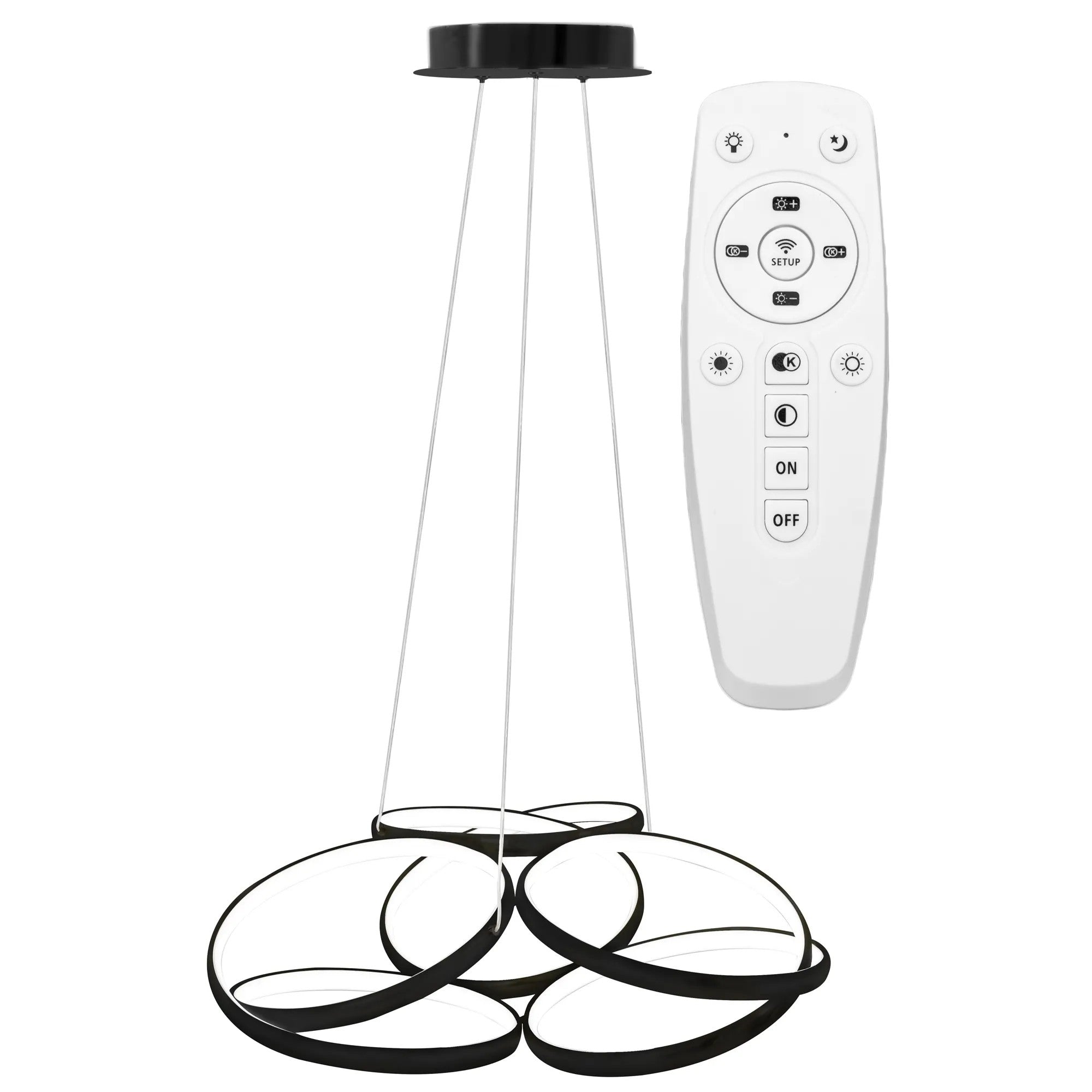 Lampa Sufitowa Nowoczesna LED + PILOT APP793-CP FLAT Czarna 1