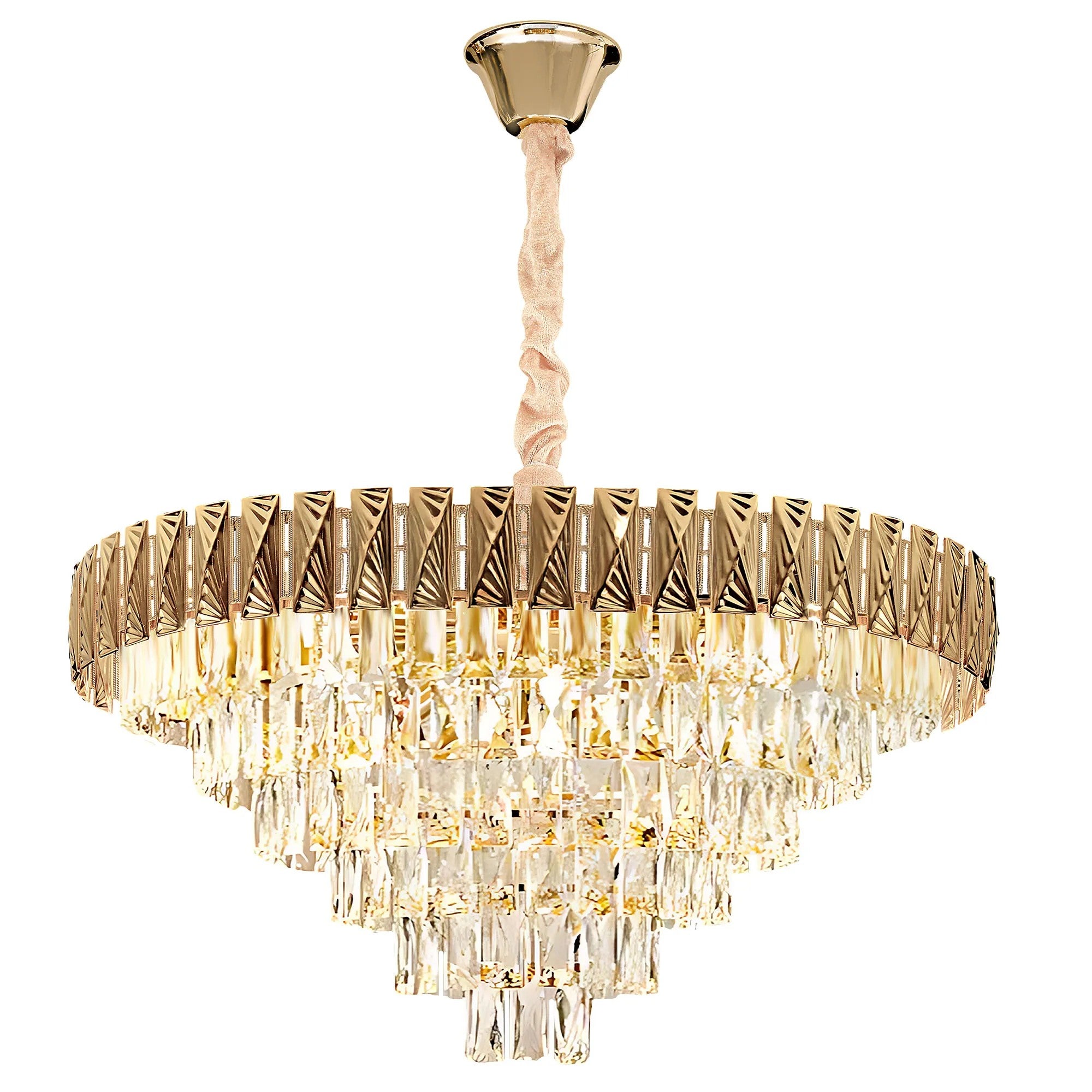 Lampa Wisząca Z Kryształami G061-CP 80CM ZŁOTA 1