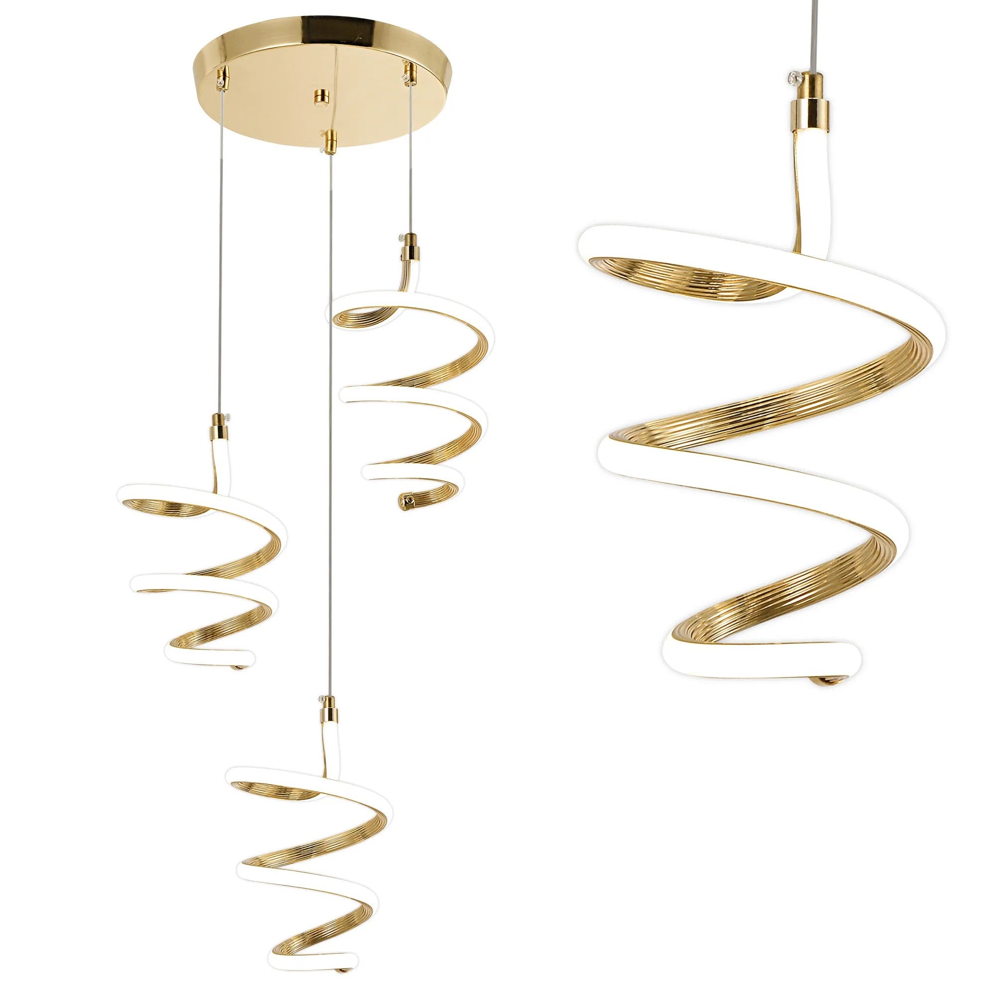 LAMPA WISZĄCA LED G075-3CPR Złota 1