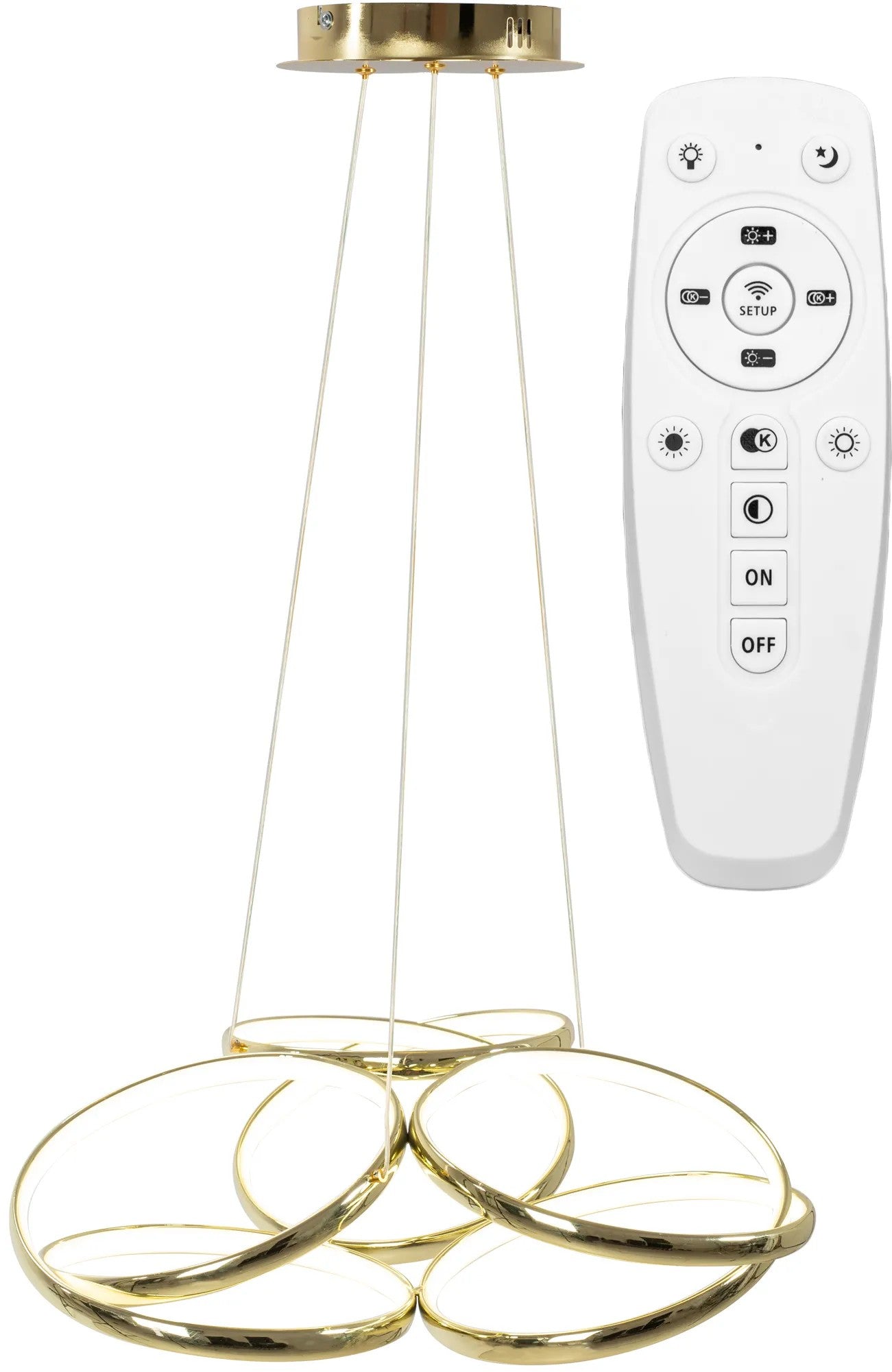 Lampa Sufitowa Nowoczesna LED + PILOT APP794-CP Flat Złota 1