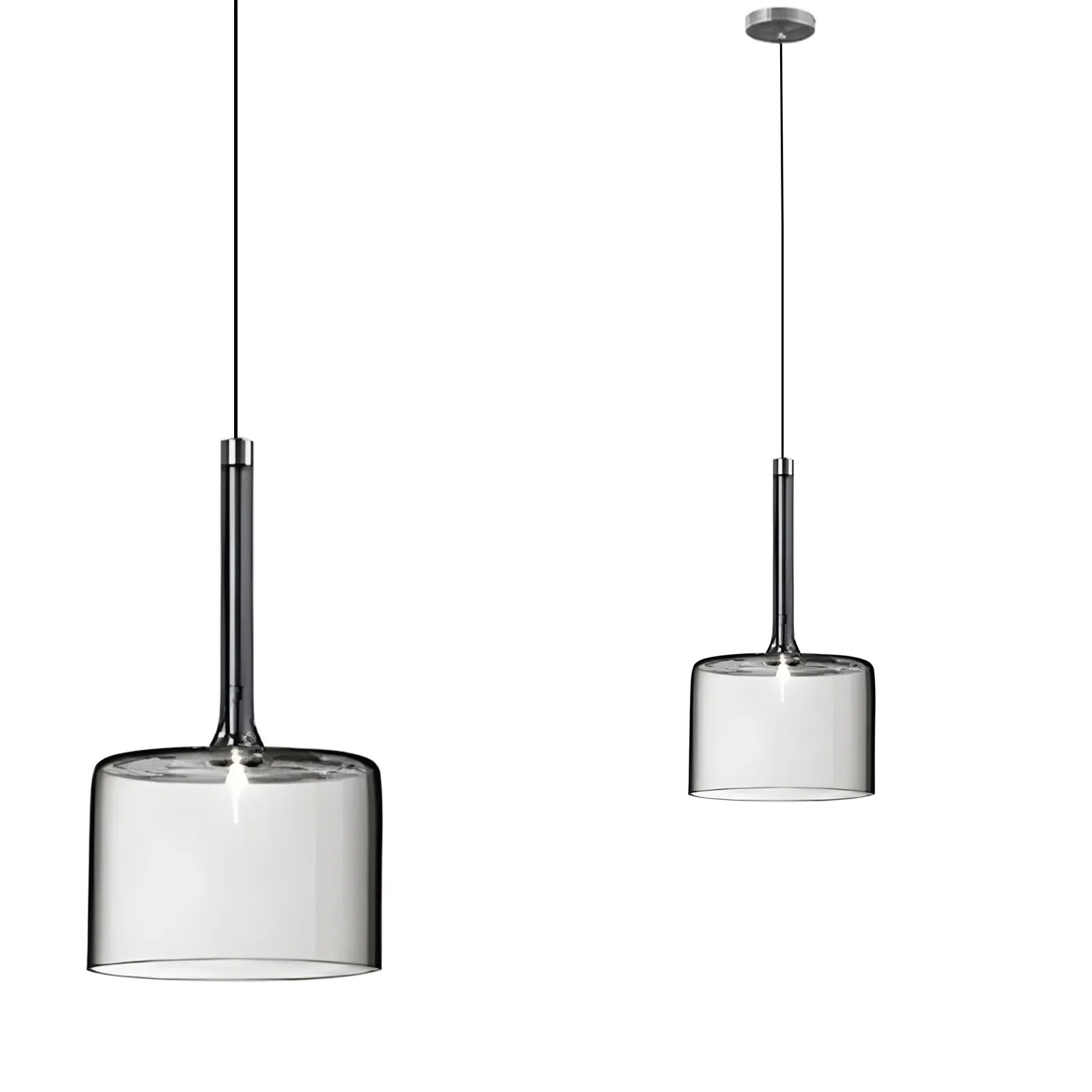 Lampa Sufitowa Wisząca Szklany Klosz APP1701-1CP GREY A 1