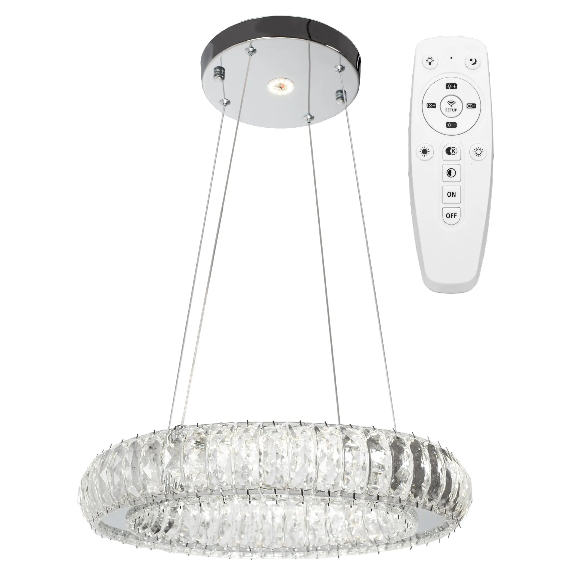 Kryształowa Lampa Sufitowa LED APP1040-CP + Pilot 1