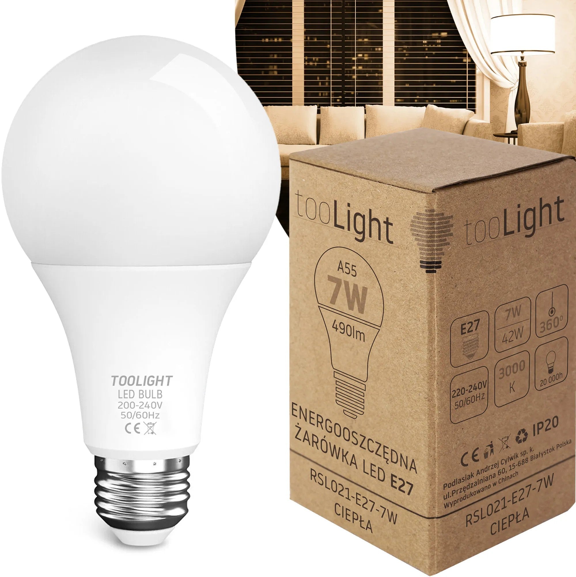 Żarówka LED Ciepła E-27 7W RSL021 1