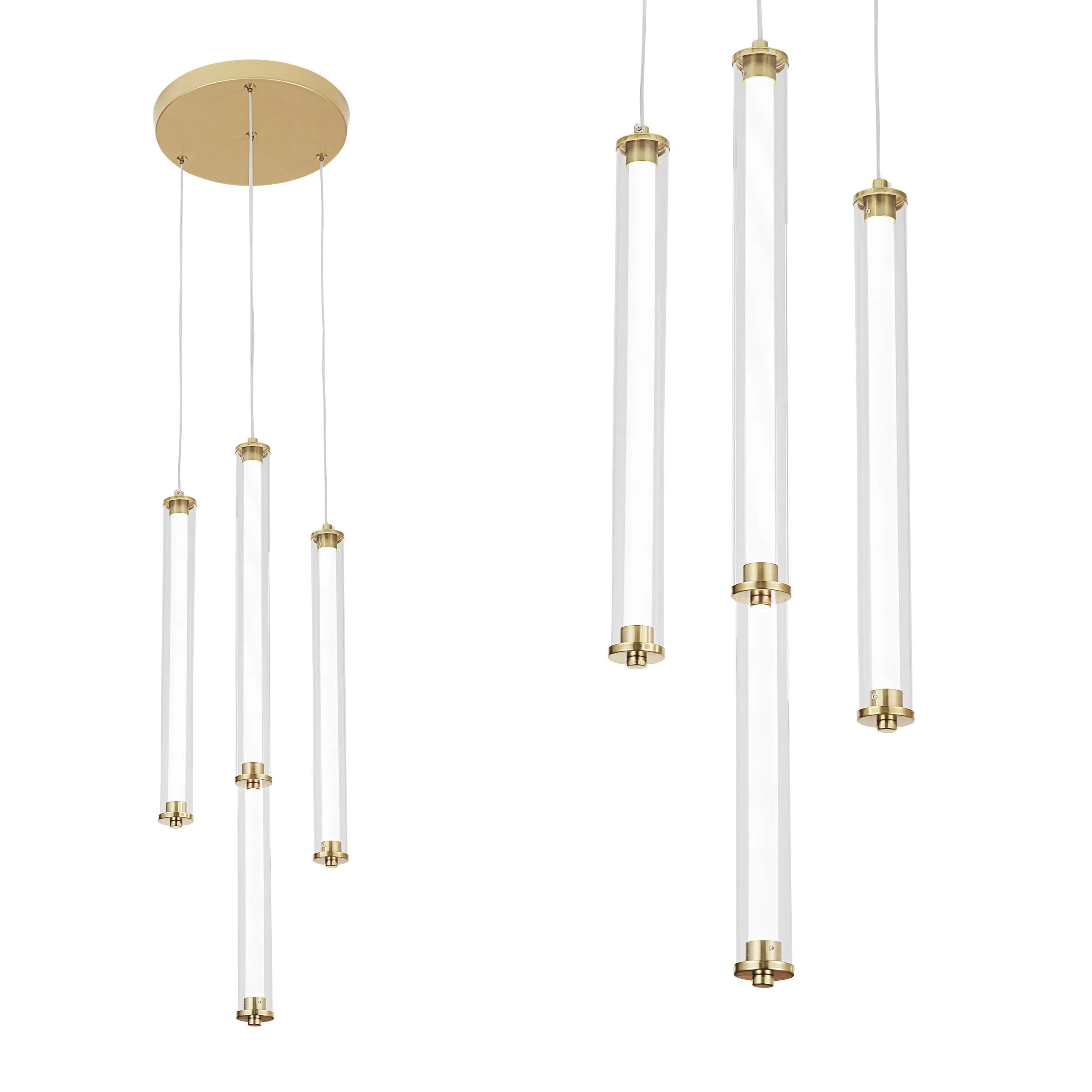 LAMPA WISZĄCA LED G024-4CPR ZŁOTA 1