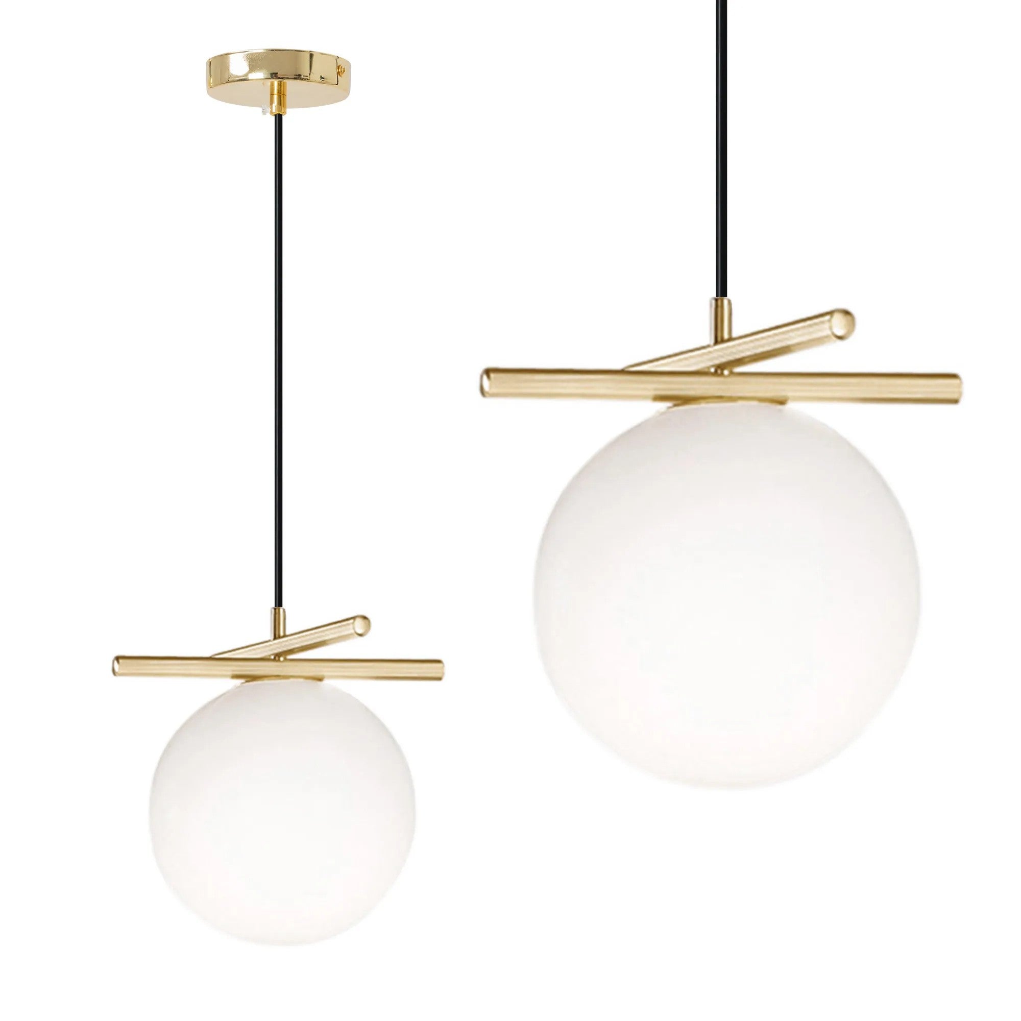 ZŁOTA LAMPA WISZĄCA BIAŁA KULA APP1667-1CP 1