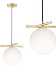 ZŁOTA LAMPA WISZĄCA BIAŁA KULA APP1667-1CP 1
