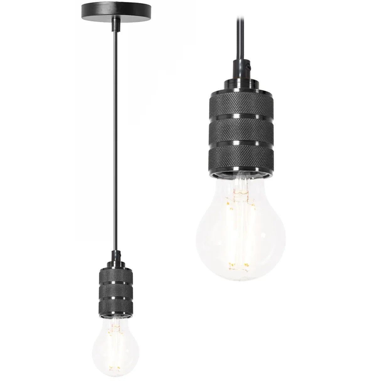 Lampa Sufitowa Wisząca Oprawka APP342-1CP CZARNA 1