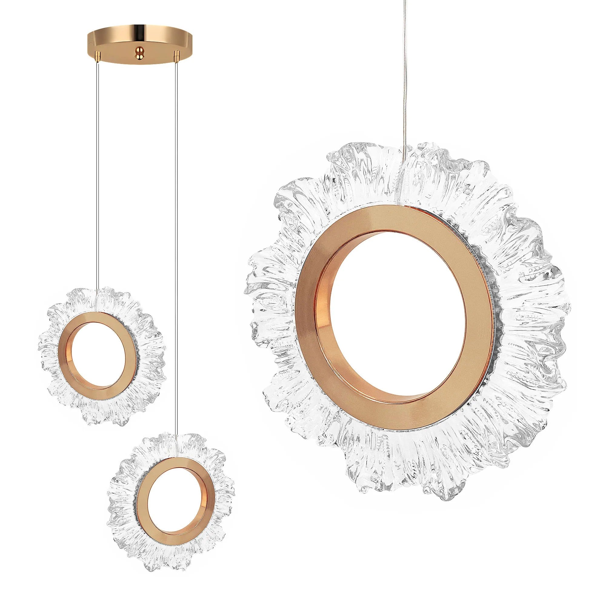 LAMPA SUFITOWA WISZĄCA LED LHJ103-2CP ZŁOTA 1