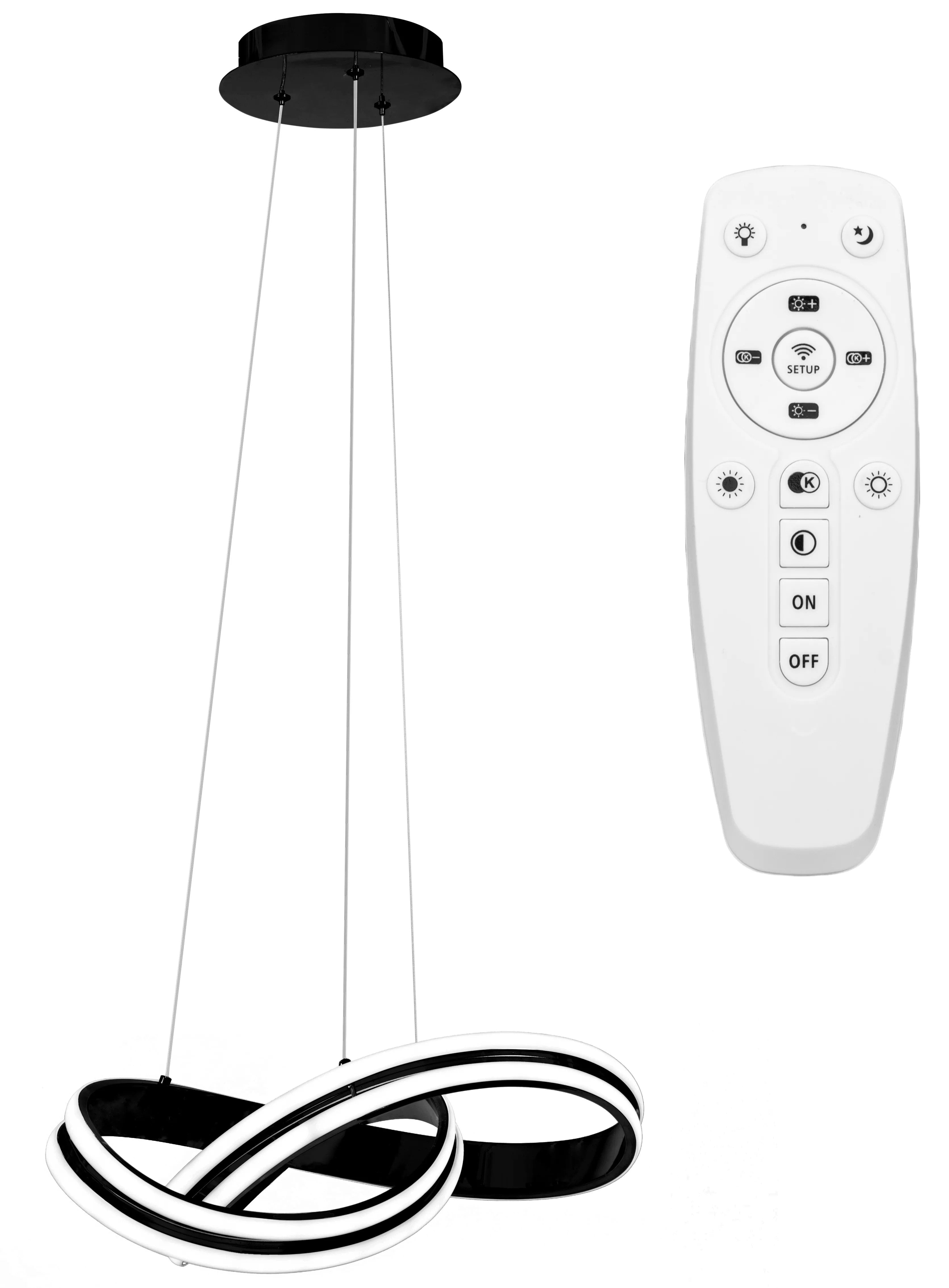 Lampa Sufitowa Nowoczesna LED + PILOT APP817-CP Czarna 1