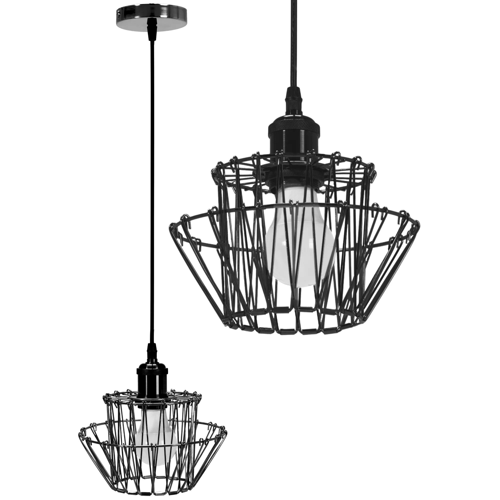 Lampa Sufitowa Wisząca APP941-1CP Set 36cm Czarna 1