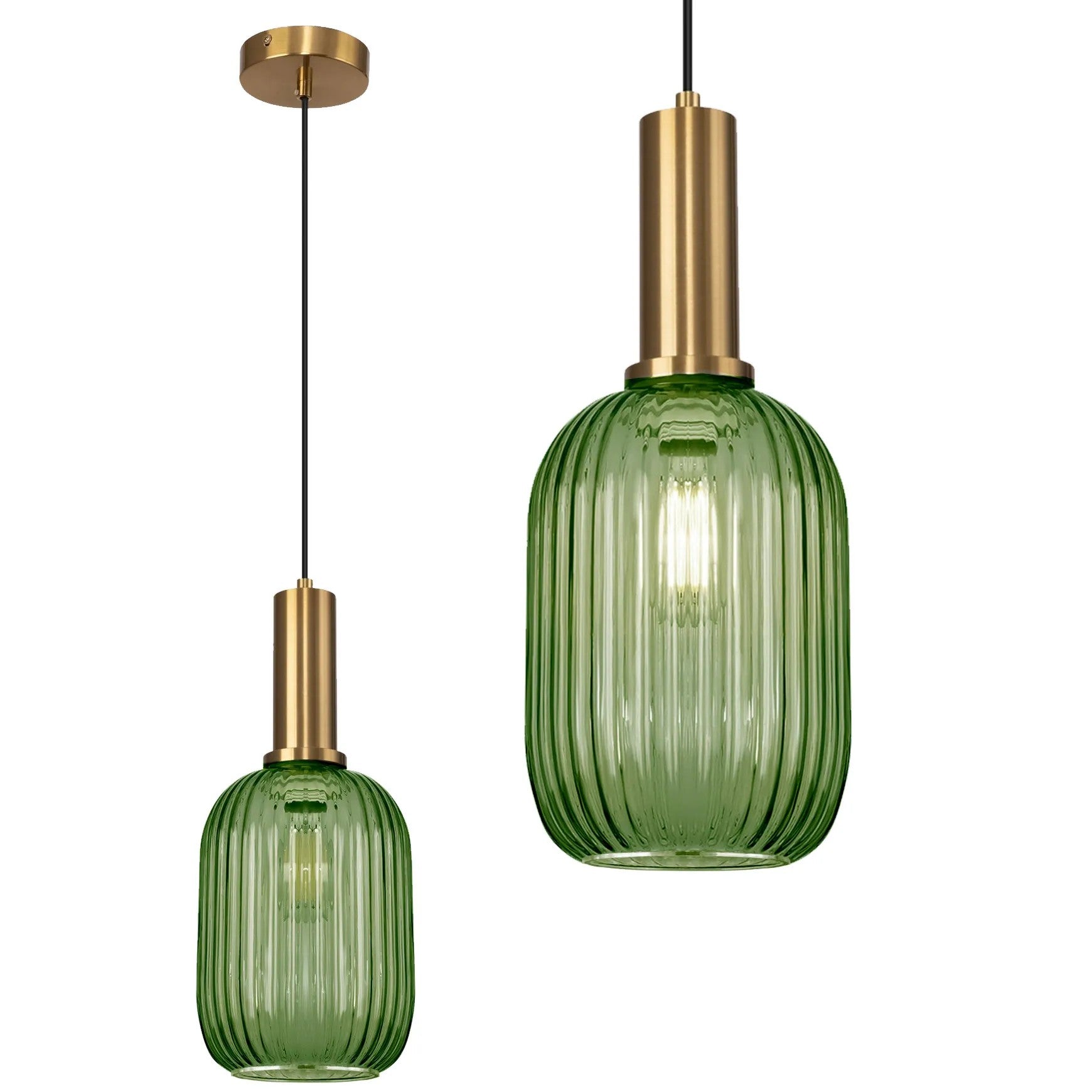 Lampa Sufitowa Wisząca Szklana APP459-1CP Zielona 1