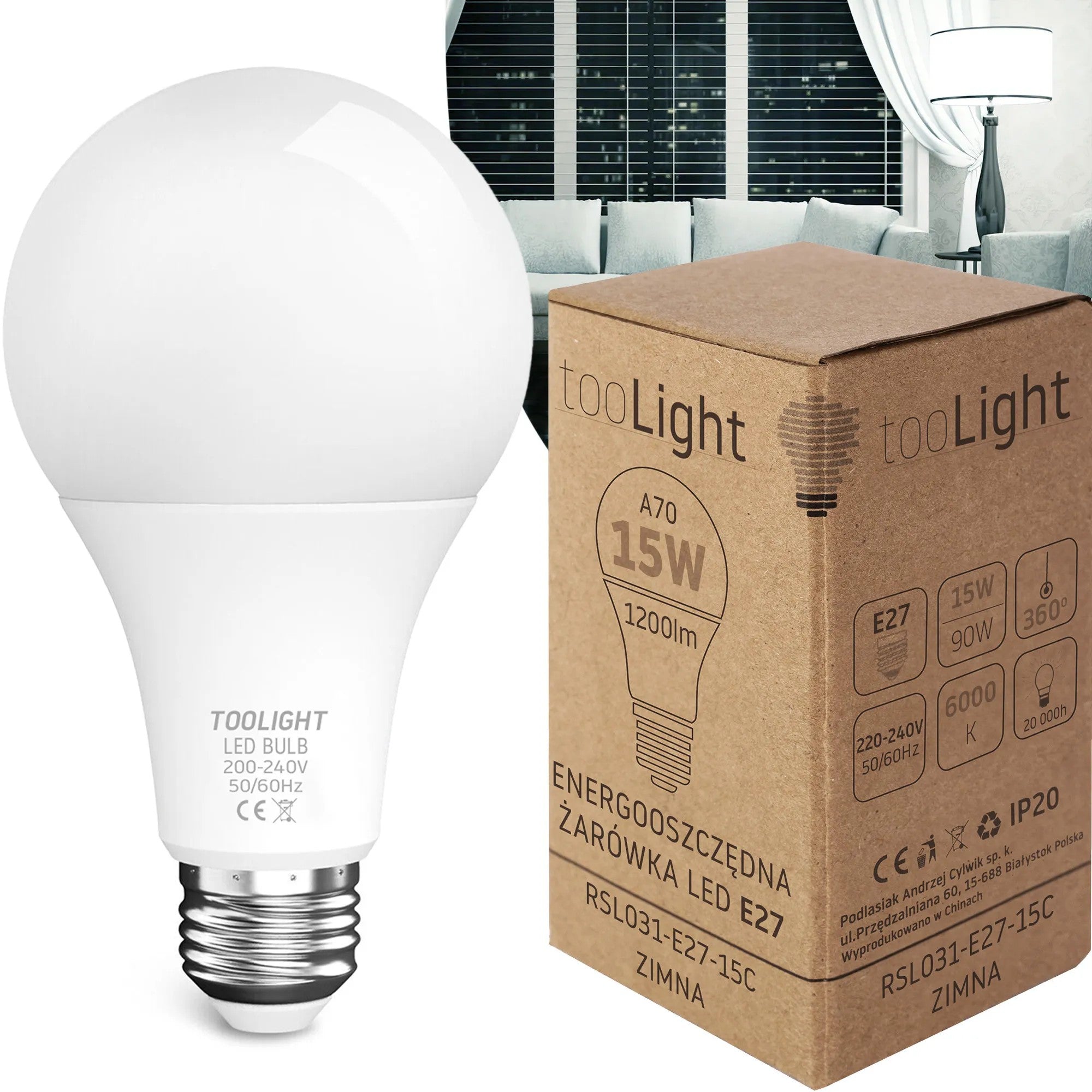 Żarówka LED Zimna E-27 15W RSL031 1