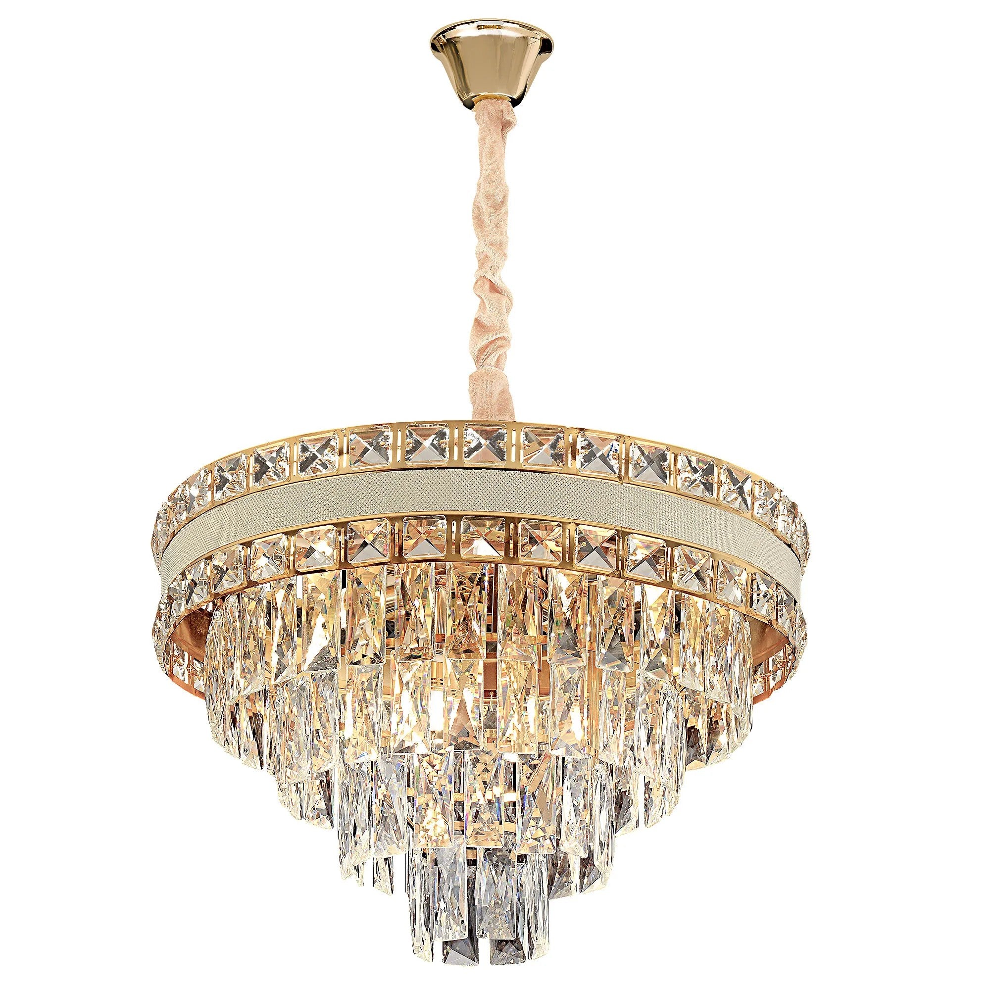 Lampa Wisząca Z Kryształami G048-CP 50CM ZŁOTA 1
