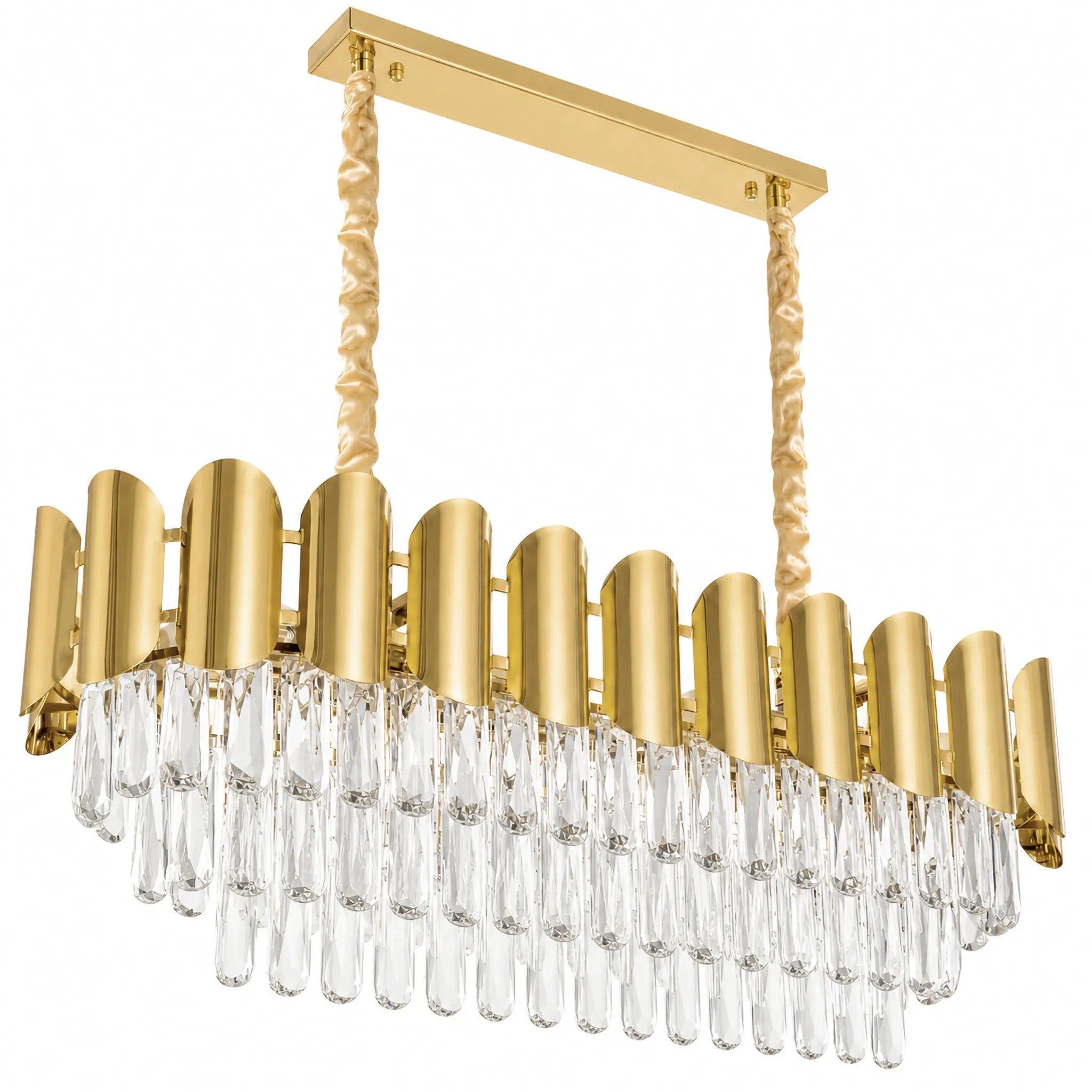 Lampa Wisząca Z Kryształami SWE101-CP Złota 1